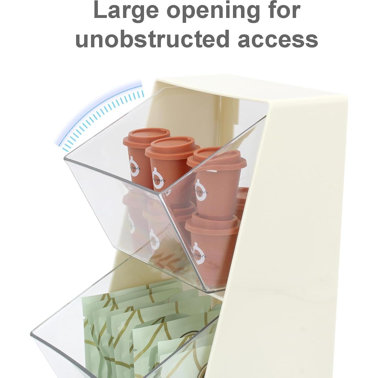 Soporte para cápsulas de café Bokelai 2 compartimentos plástico