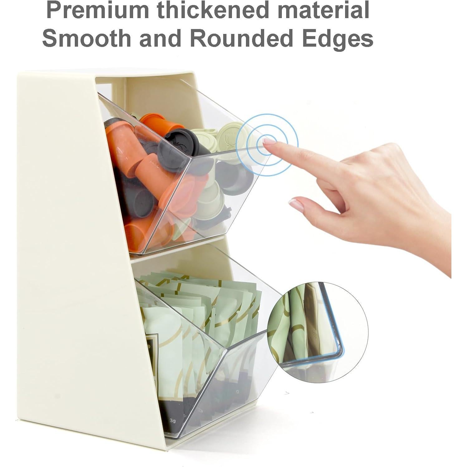 Soporte para cápsulas de café Bokelai 2 compartimentos plástico