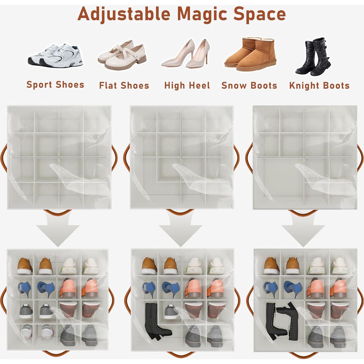 Organizador de Zapatos Atsuhut Beige Pro 16 Pares Plegable