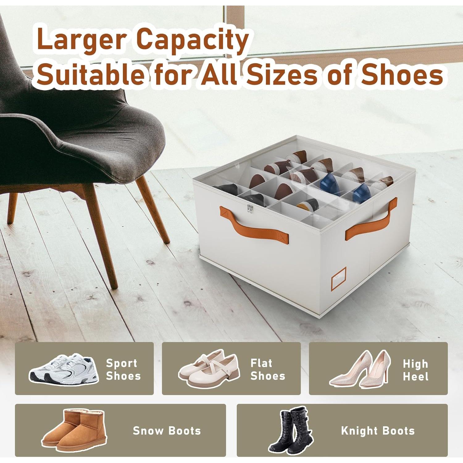 Organizador de Zapatos Atsuhut Beige Pro 16 Pares Plegable