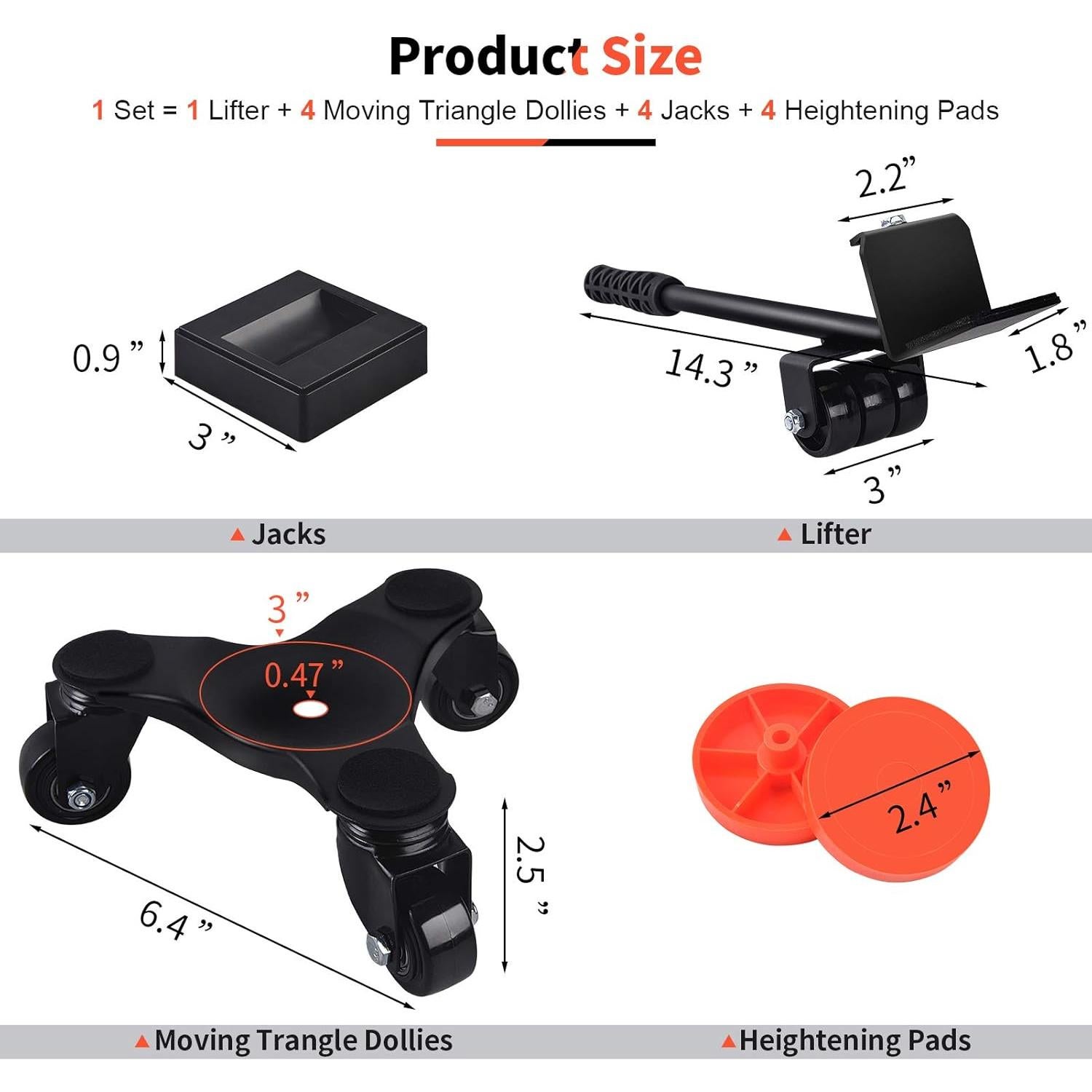 Carro de Mudanza Ronlap con Ruedas de 10 cm y Elevador
