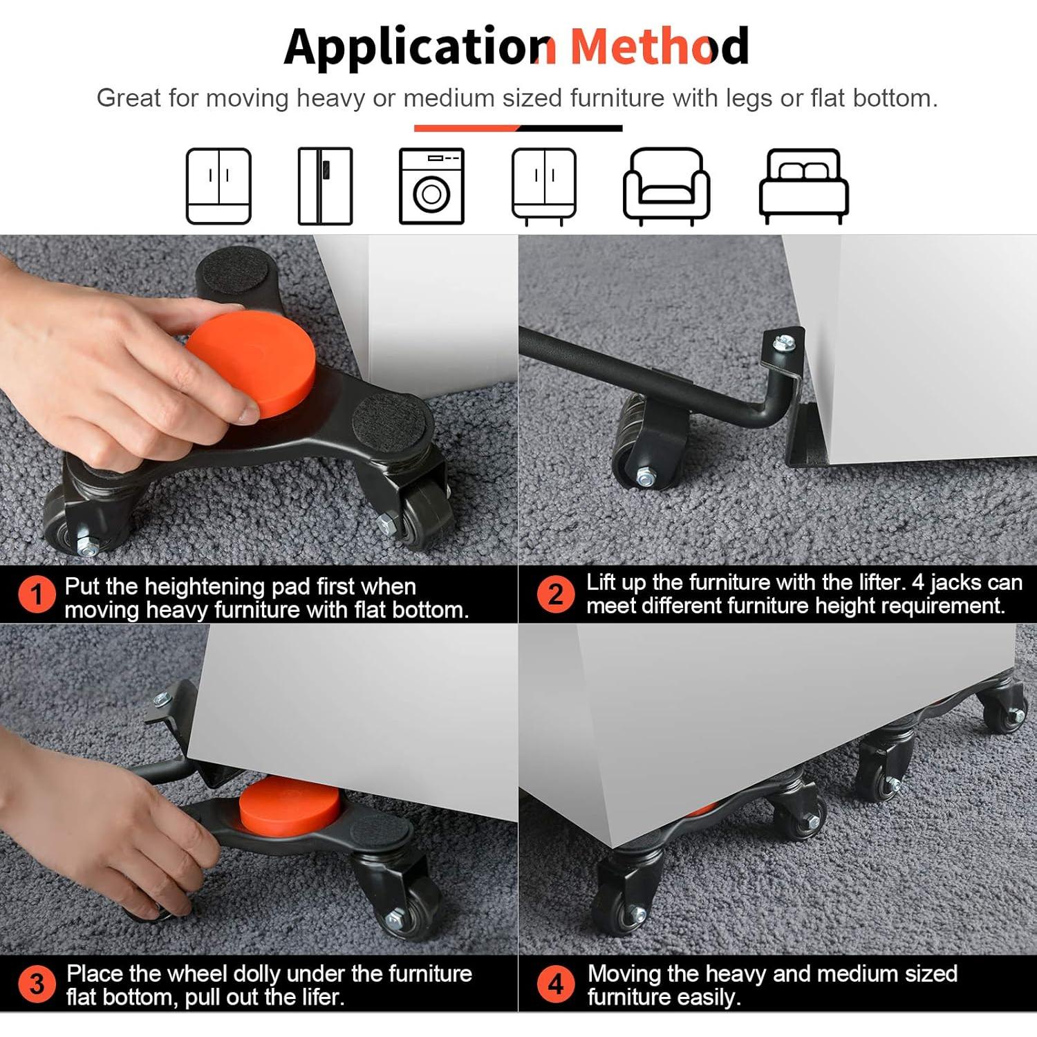 Carro de Mudanza Ronlap con Ruedas de 10 cm y Elevador