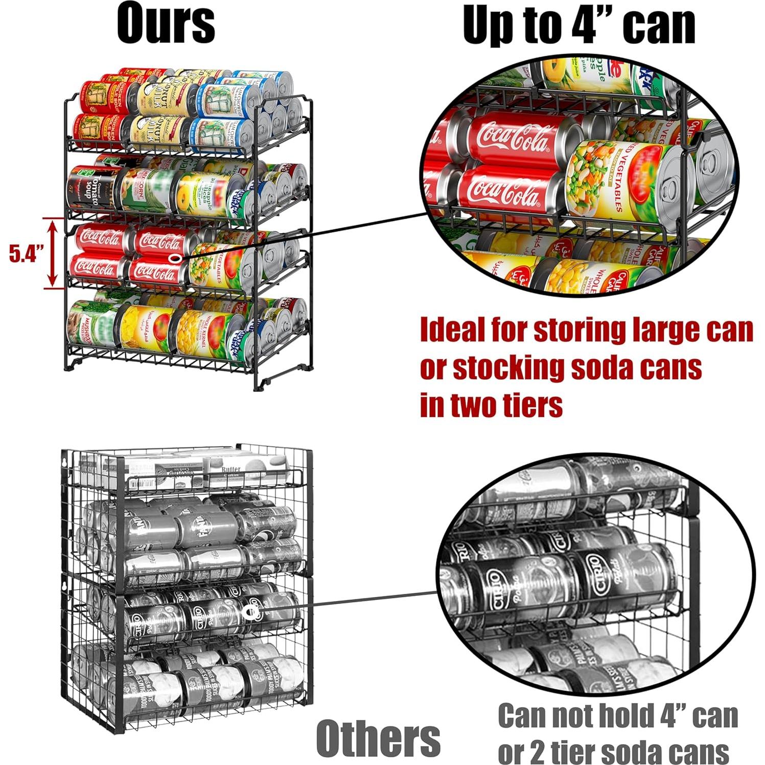 Soporte para Latas Apilable Simple Houseware Negro - Juego de 2