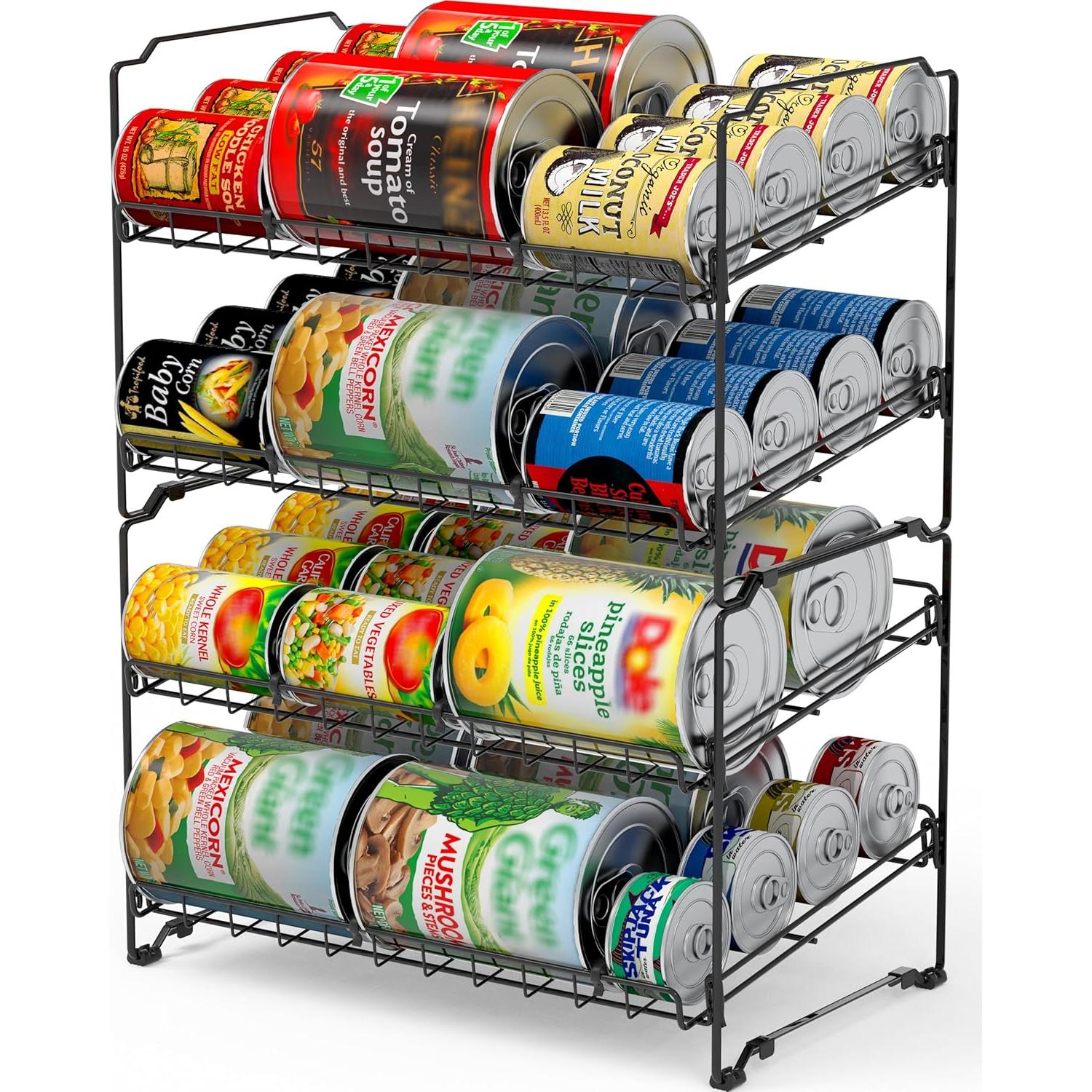 Soporte para Latas Apilable Simple Houseware Negro - Juego de 2