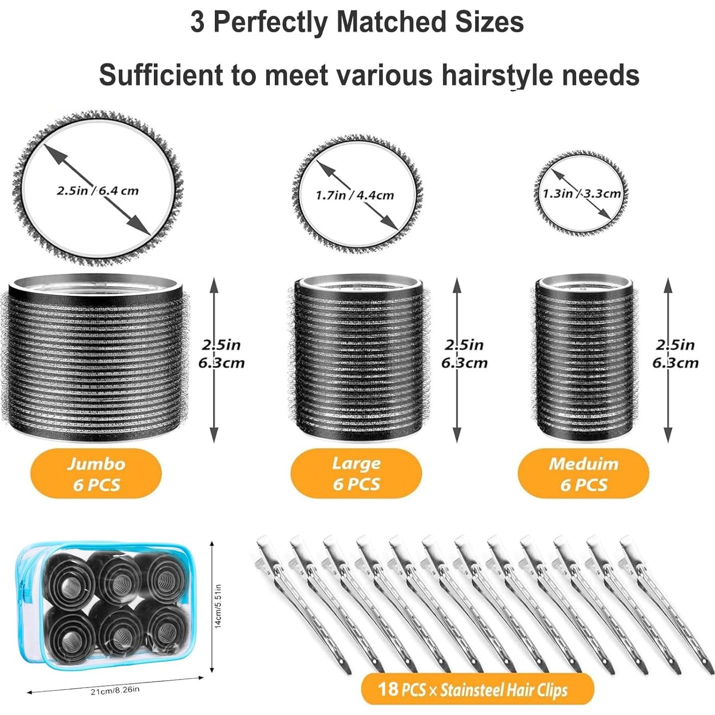 Juego de Rulos para Cabello ROPIKIS 18 Piezas Sin Calor