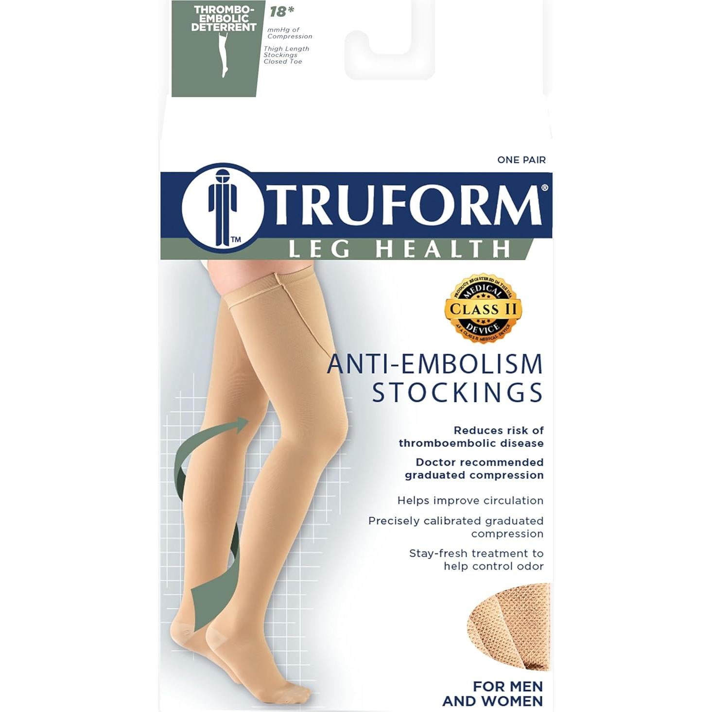 Medias Quirúrgicas Truform 8810, Compresión 18 mmHg, Beige, Pequeño