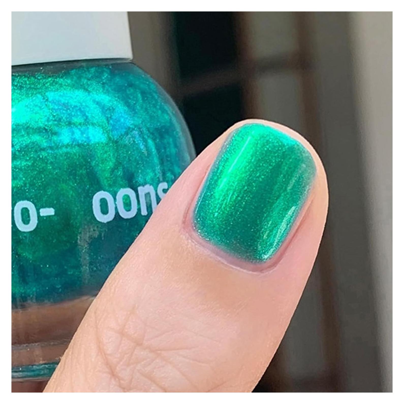 Esmalte de Uñas Verde Aurora KAHSOSE 10ML Efecto Cromado