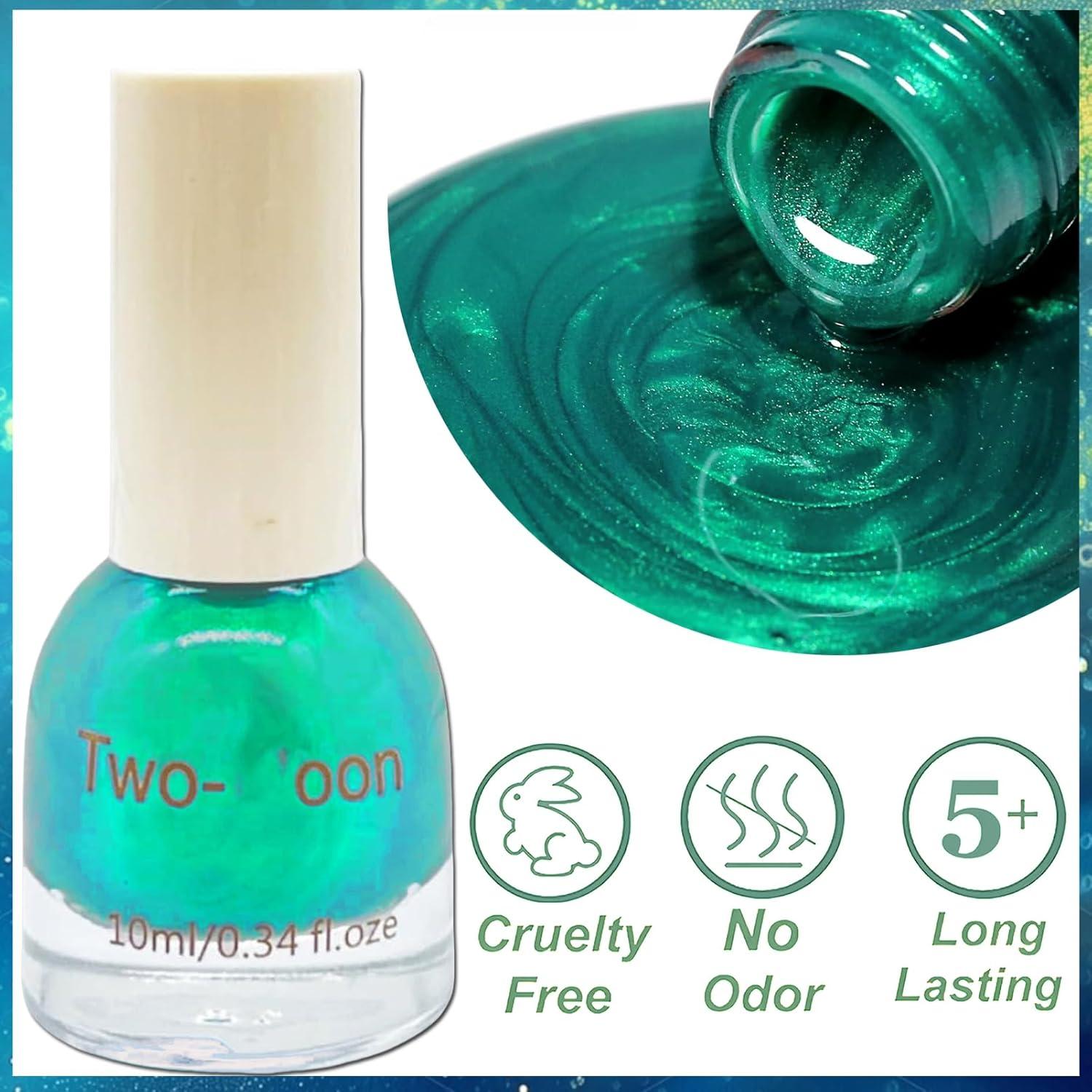 Esmalte de Uñas Verde Aurora KAHSOSE 10ML Efecto Cromado