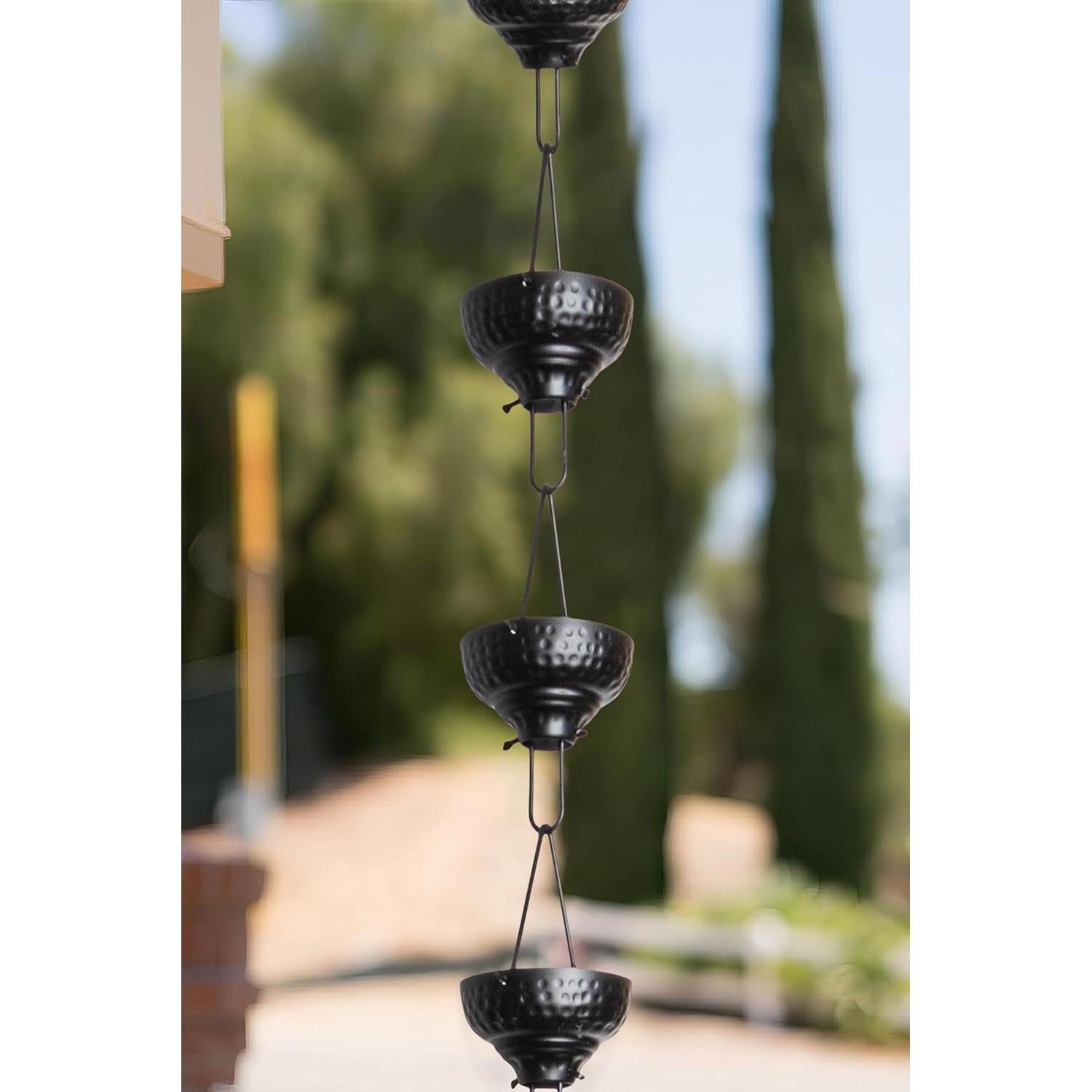 Cadena de Lluvia Monarch de Aluminio 2.6m con Tazas Martilladas