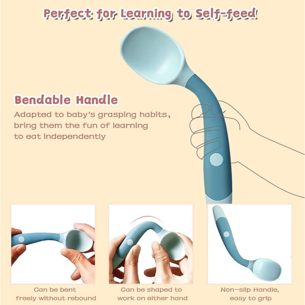 Utensilios para Niños NeigeTec - Cuchara y Tenedor Flexibles