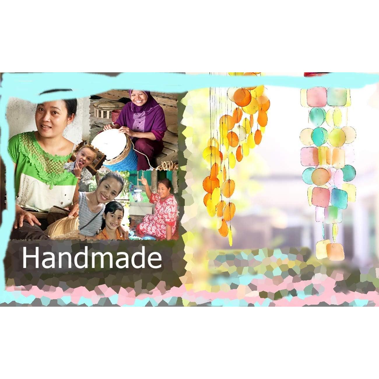 Campana de Viento Bellaa 43 cm Capiz Conchas Marinas Azul