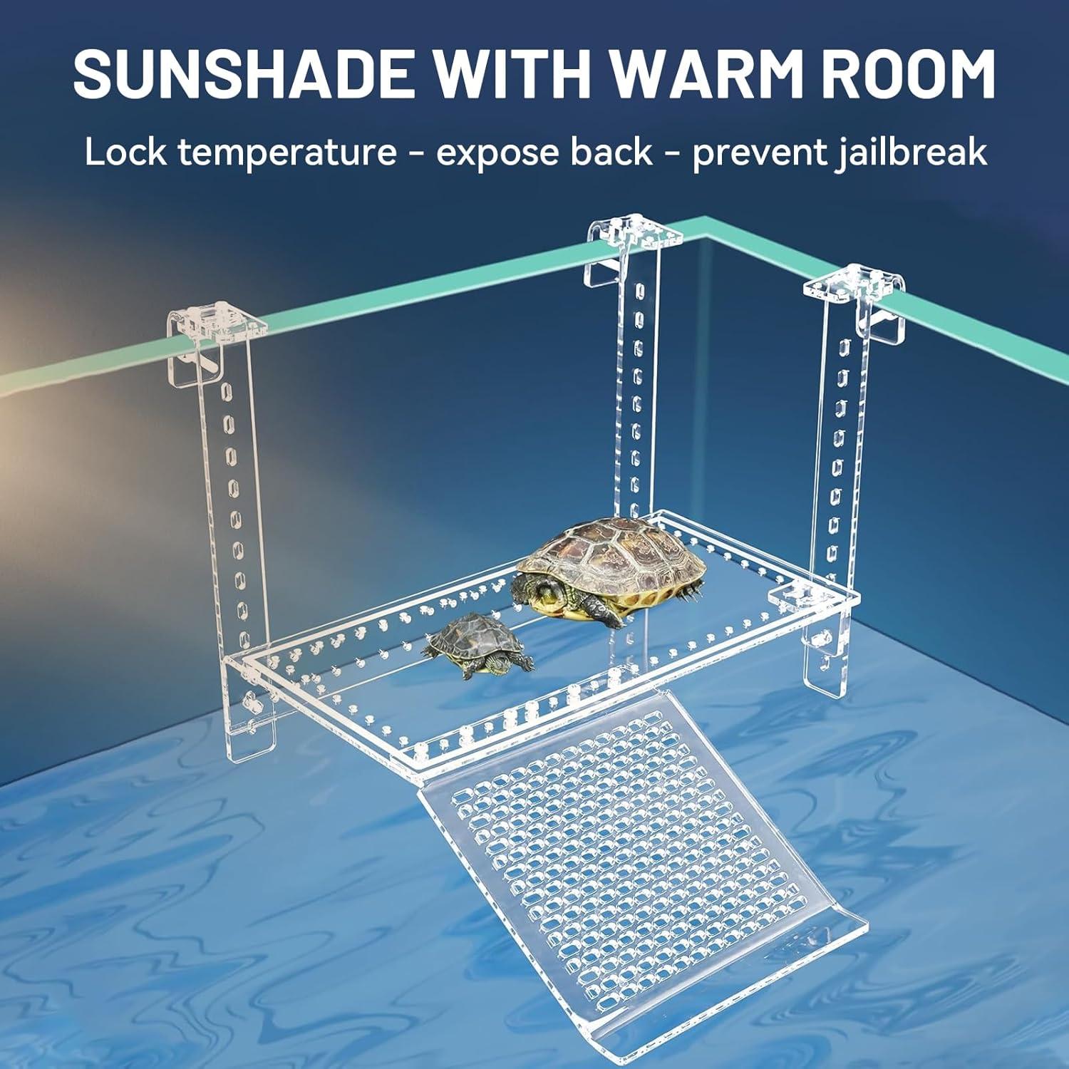 Plataforma de Sol para Tortugas AnRui Acrílico Super Grande