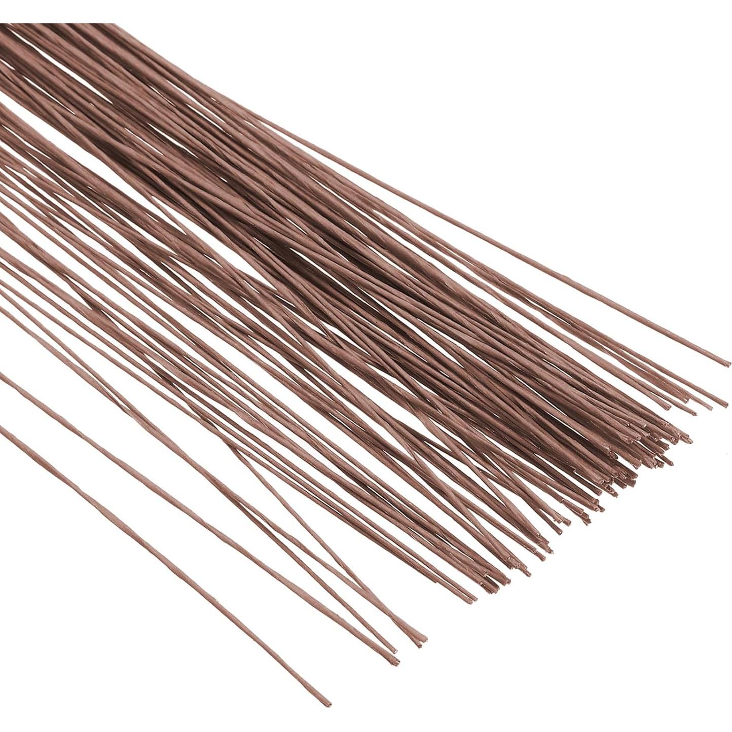 Alambre de Tallo Floral PATIKIL 26 Gauge 36 cm Marrón 100 Pcs