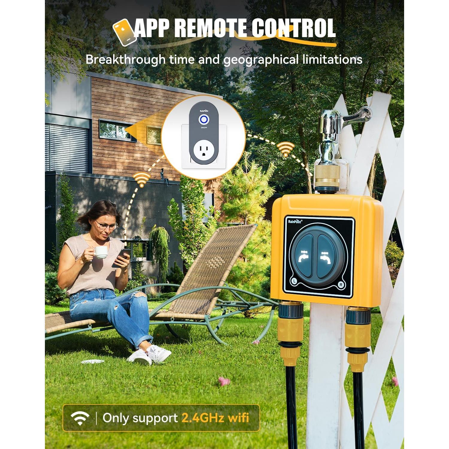 Temporizador de Riego WiFi RAINPOINT 2 Zonas Bronce