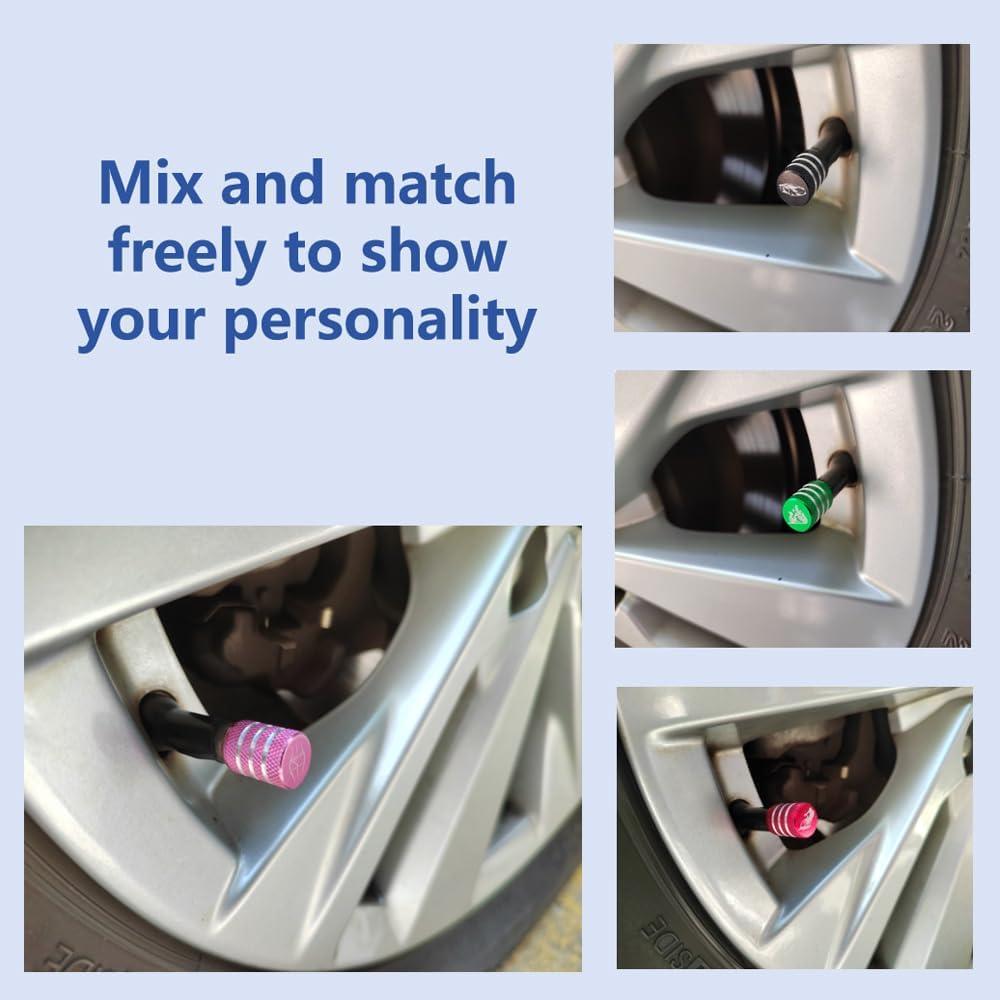 Tapa de Válvula Universal Pixounacai - Aluminio, Paquete de 4