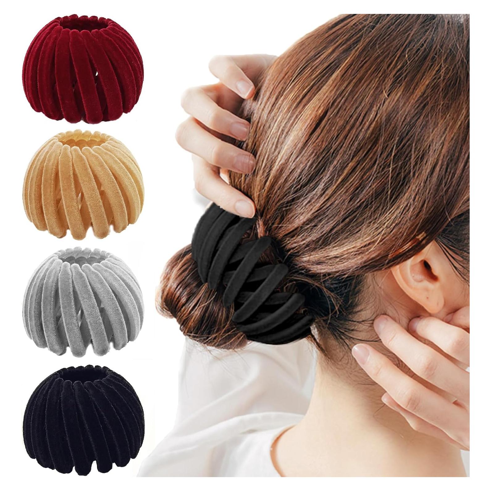 Clip Mágico para Cabello Sizobi, Paquete de 4 Clips de Terciopelo