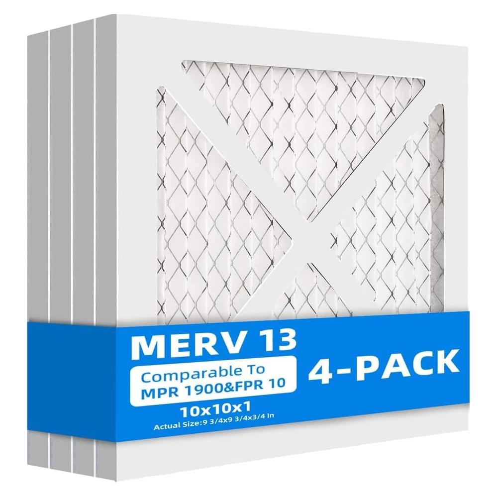 Filtros de Aire Plisados Chenzhit 10x10x1 MERV 13 4-Pack