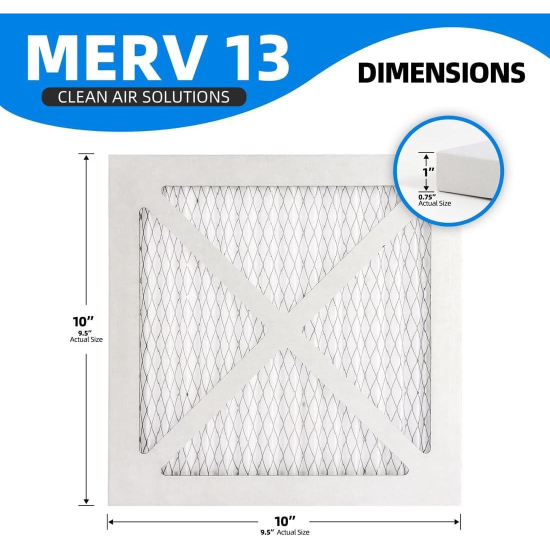 Filtros de Aire Plisados Chenzhit 10x10x1 MERV 13 4-Pack