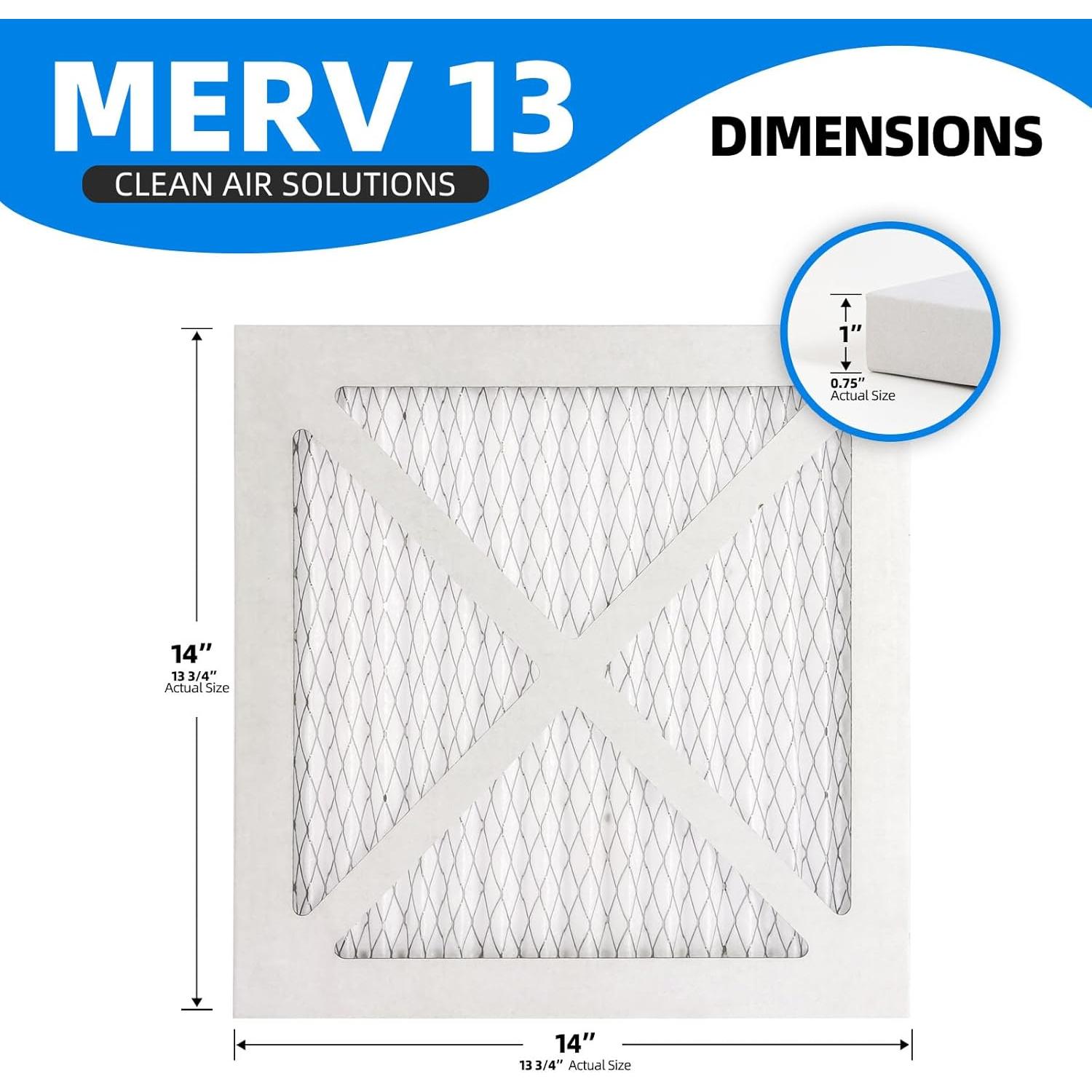 Filtros de Aire Plisados Chenzhit 12x12x1 MERV 13 - 4 Paquete