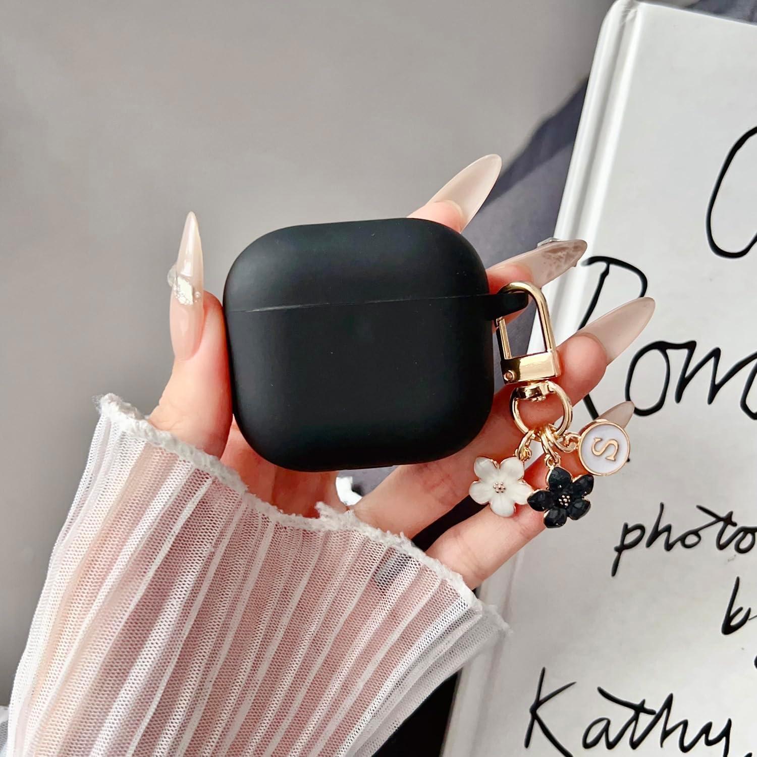 Funda de Silicona Olytop para Airpods 4 - Negra con Llavero