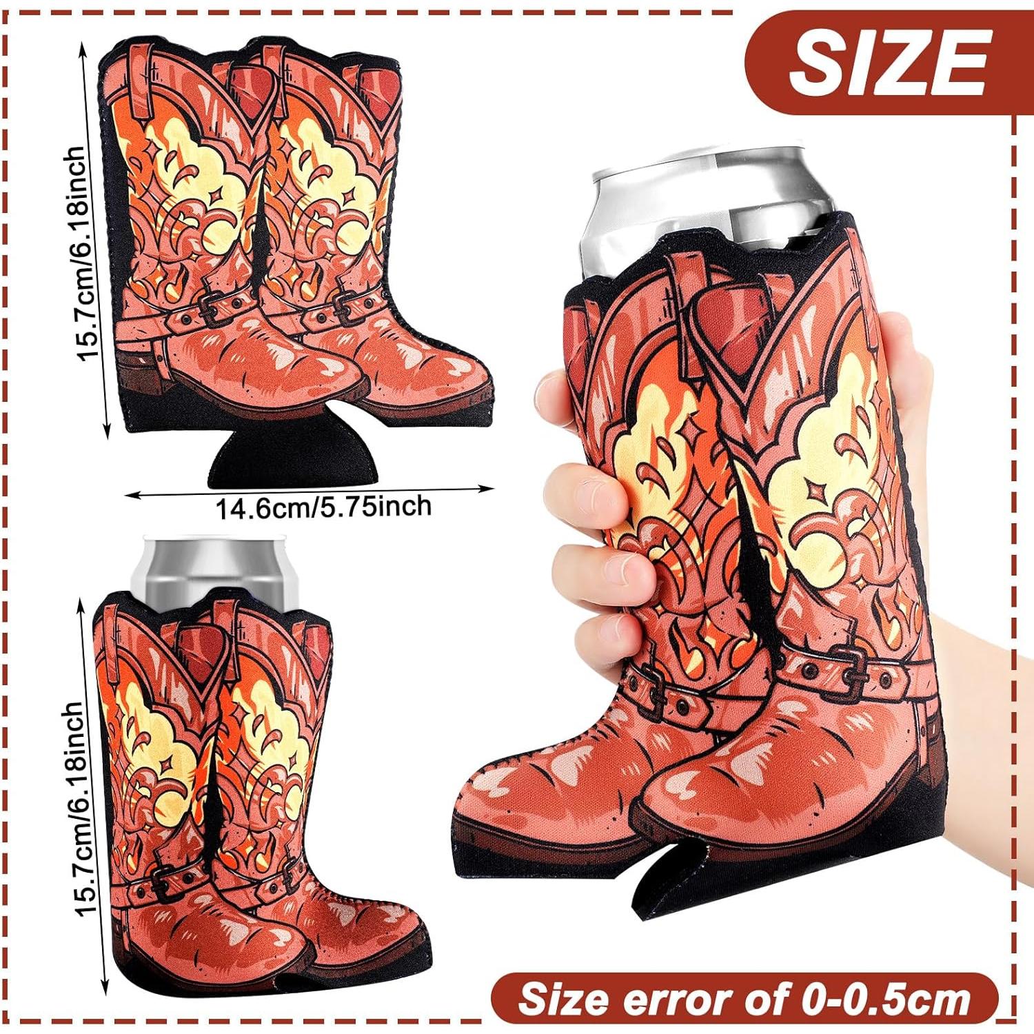 24 Enfriadores de Lata Vaquero SiliFine Neopreno 12oz Marrón