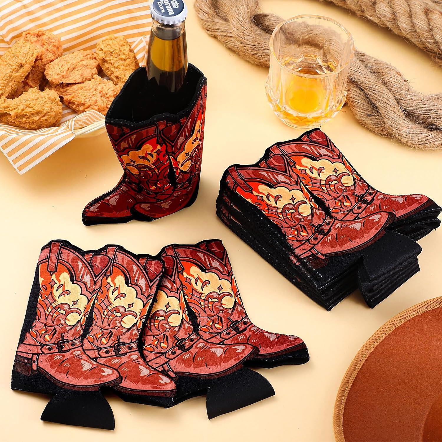 24 Enfriadores de Lata Vaquero SiliFine Neopreno 12oz Marrón