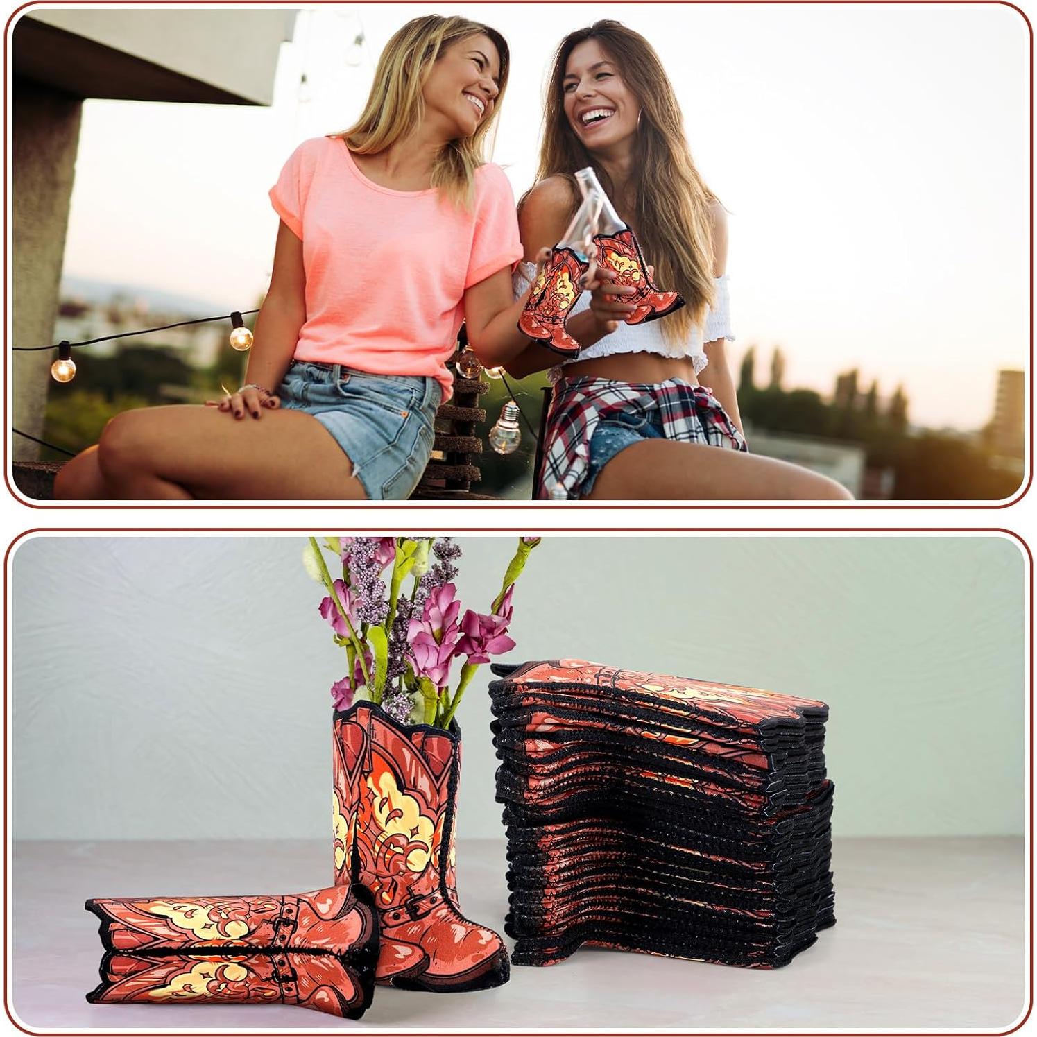 24 Enfriadores de Lata Vaquero SiliFine Neopreno 12oz Marrón