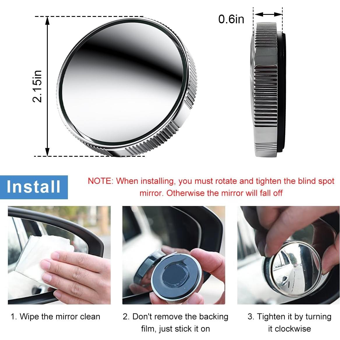 Espejo de Punto Ciego Wevdn 2 PCS 5.46x1.52cm Plata