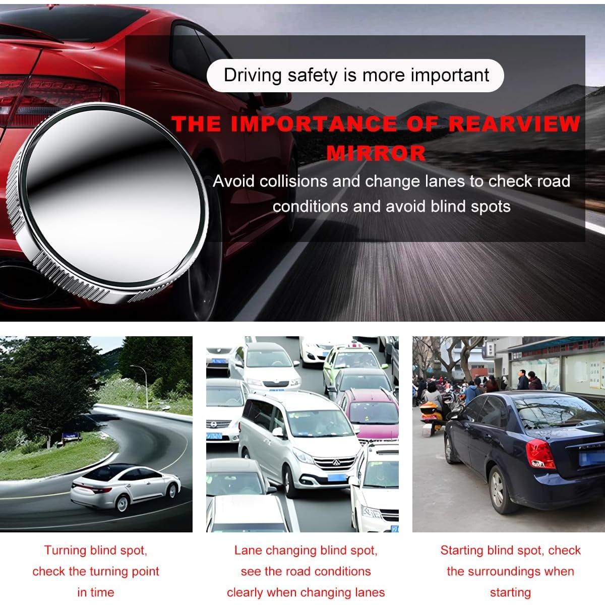 Espejo de Punto Ciego Wevdn 2 PCS 5.46x1.52cm Plata