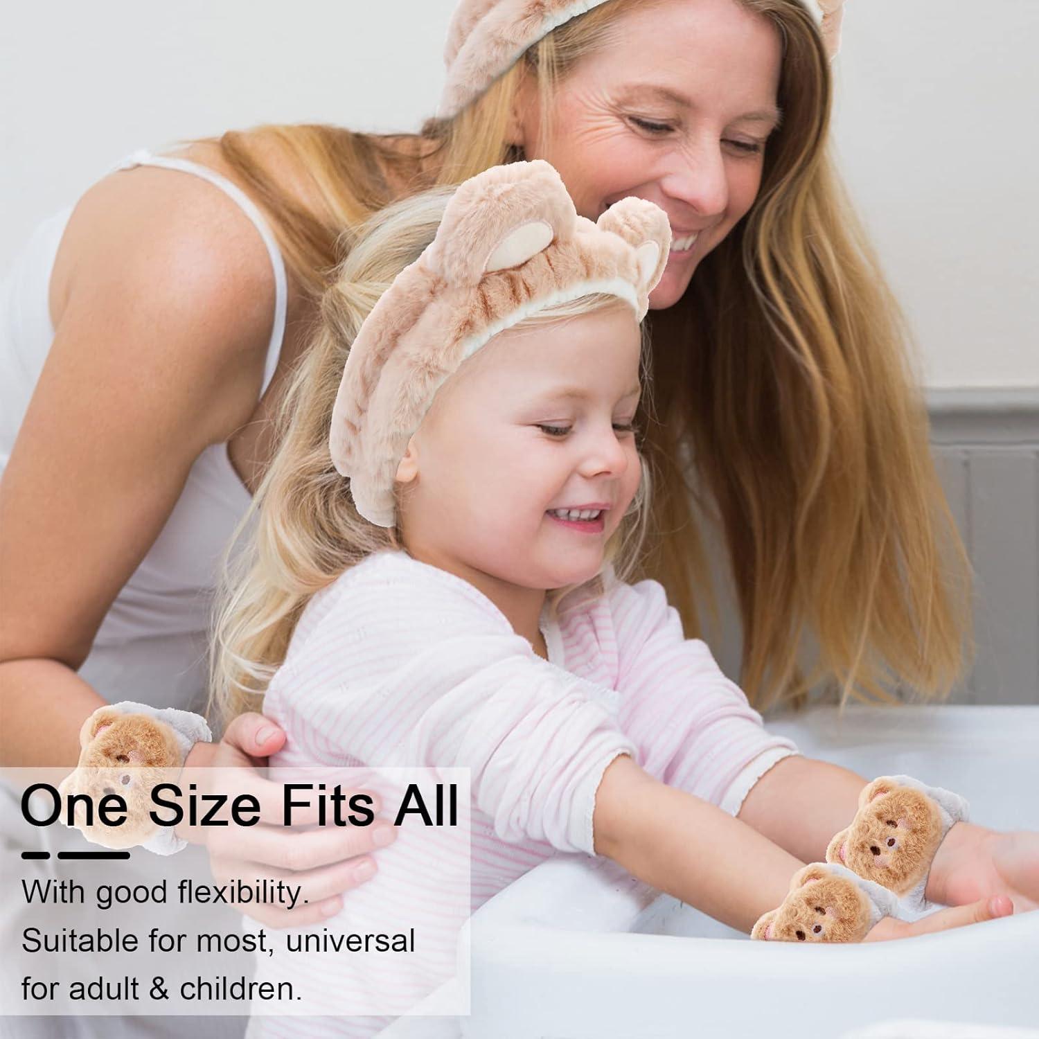 Conjunto Diadema y Muñequera Spa WHAVEL Oso Café