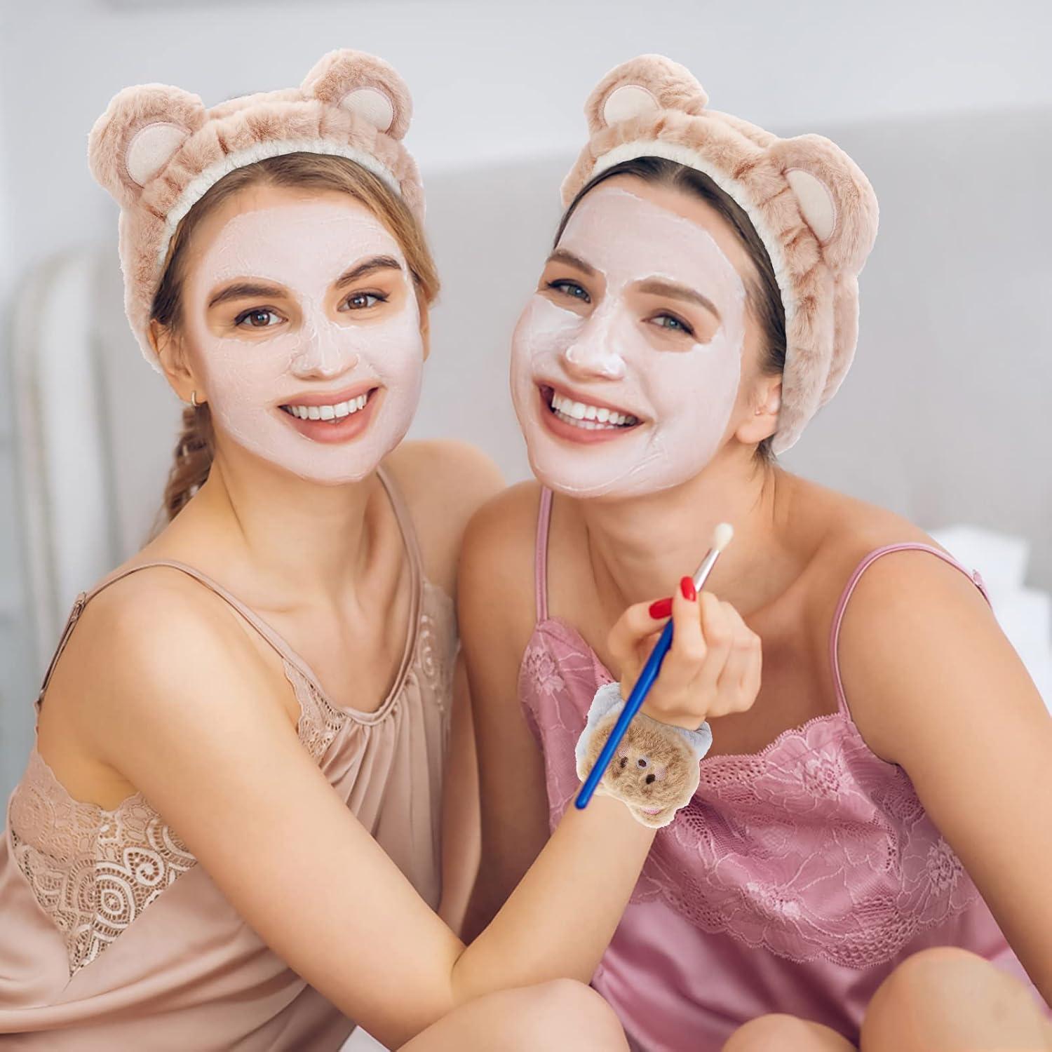 Conjunto Diadema y Muñequera Spa WHAVEL Oso Café