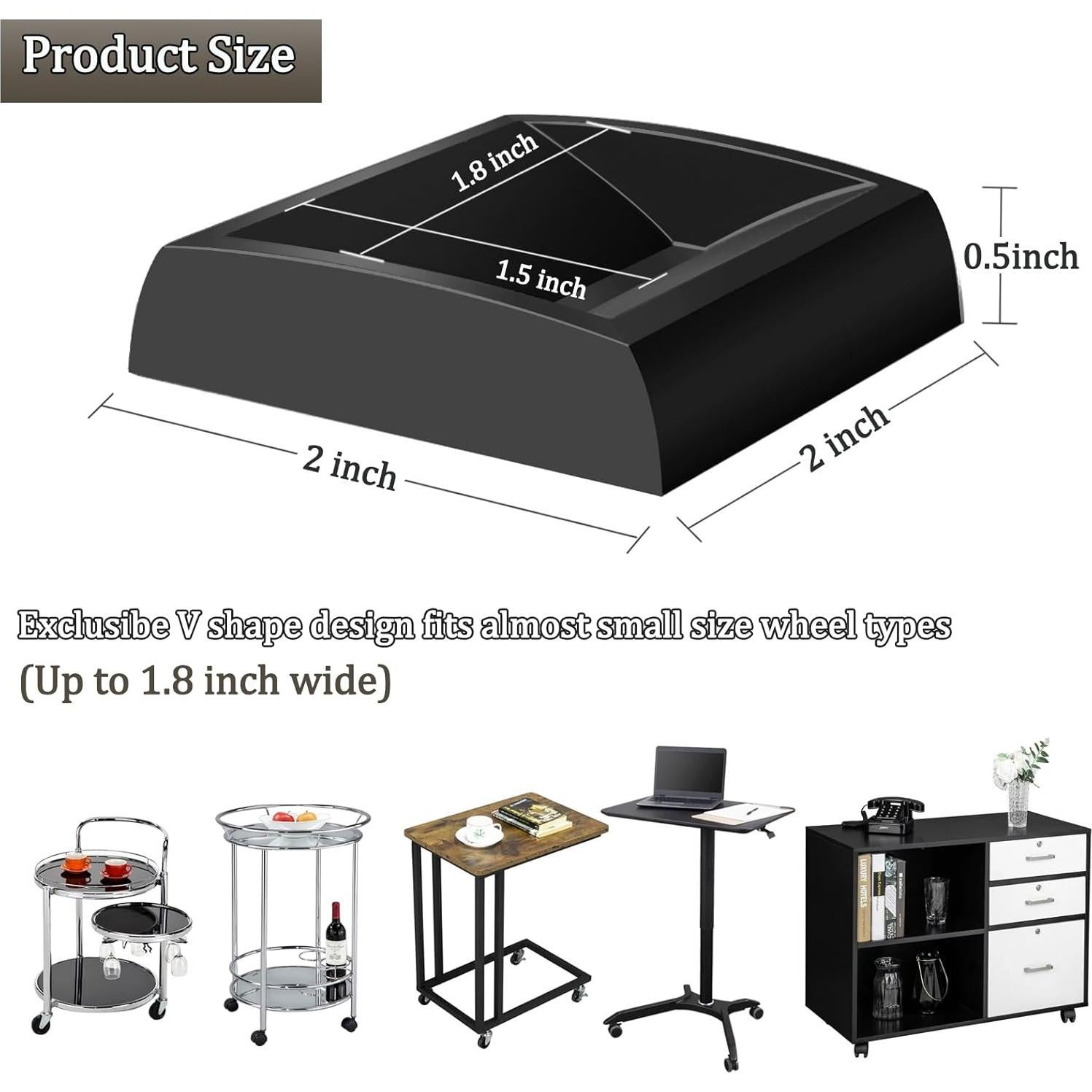 Tapas de Silicona para Ruedas de Muebles Wellgo 4Pack 5.08cm