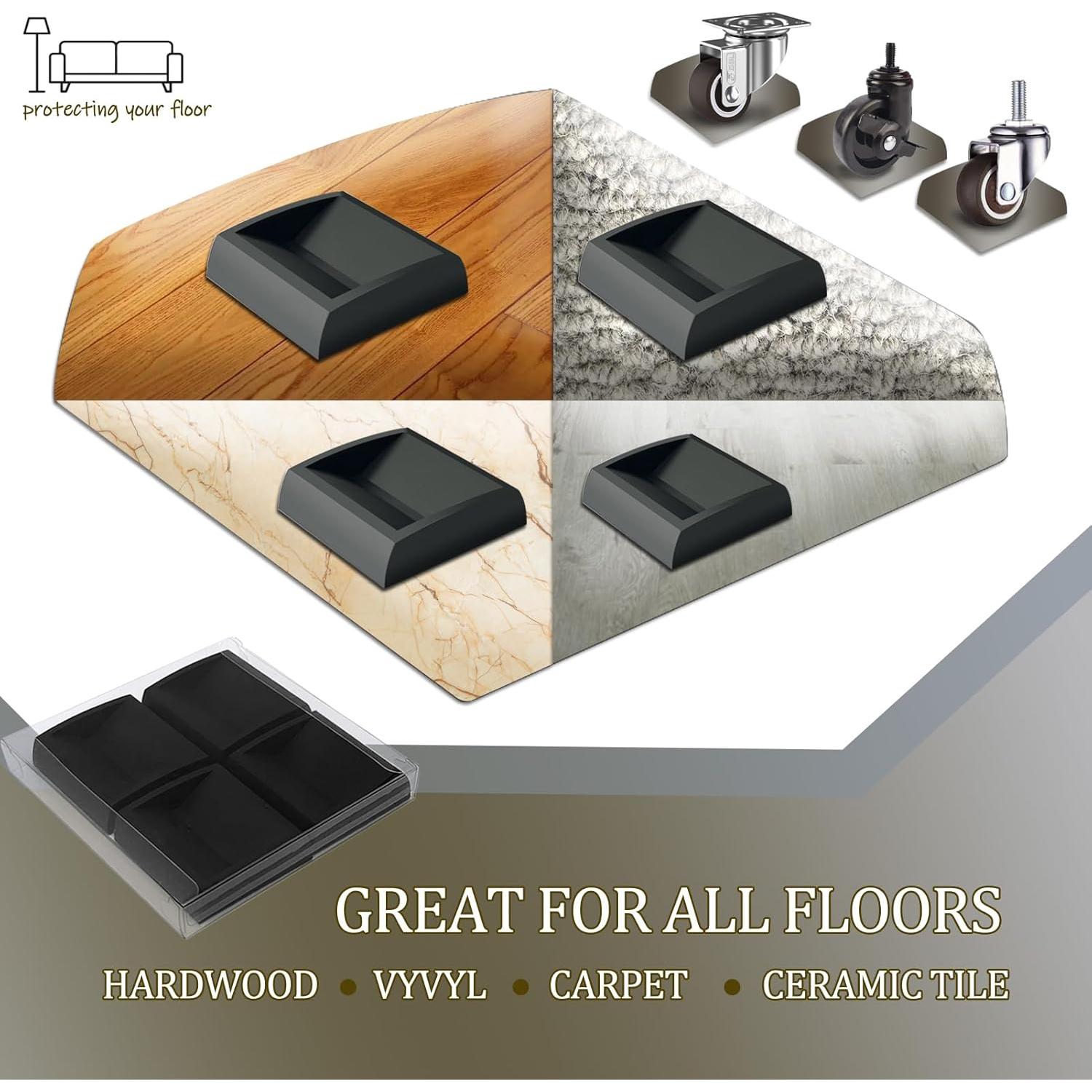 Tapas de Silicona para Ruedas de Muebles Wellgo 4Pack 5.08cm