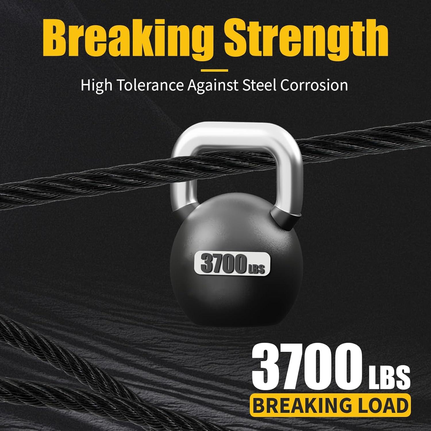 Cable de Acero Inoxidable T316 Negro 4.76mm 15.24m 3700lbs