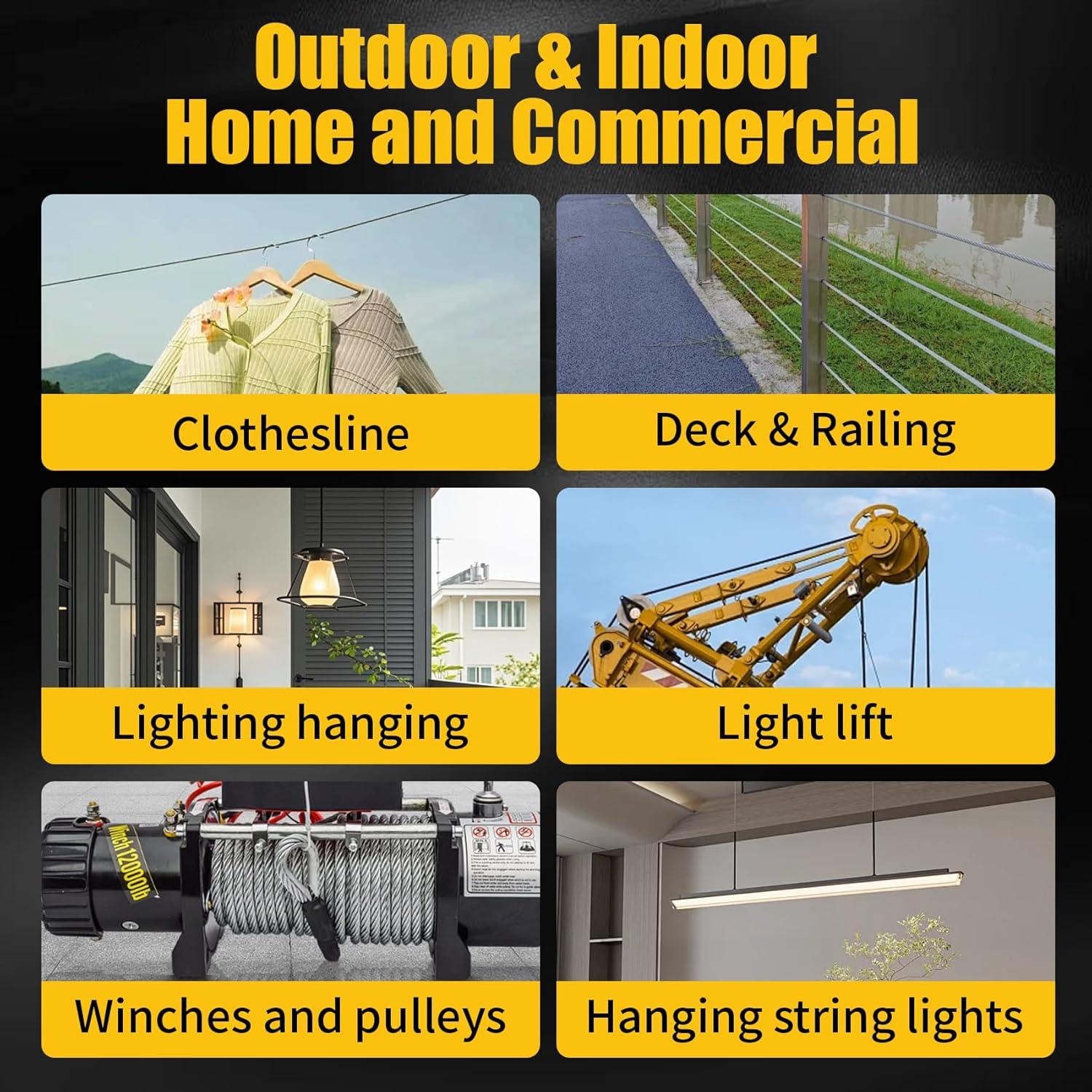 Cable de Acero Inoxidable T316 Negro 4.76mm 15.24m 3700lbs