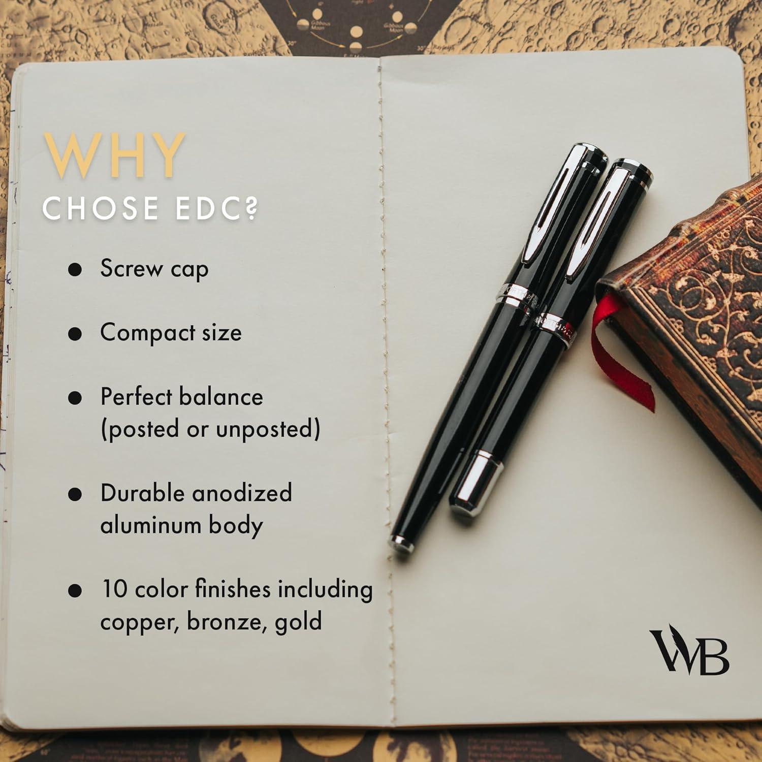 Pluma Fuente Wordsworth y Black Mini EDC Cromo Negro 0.7mm