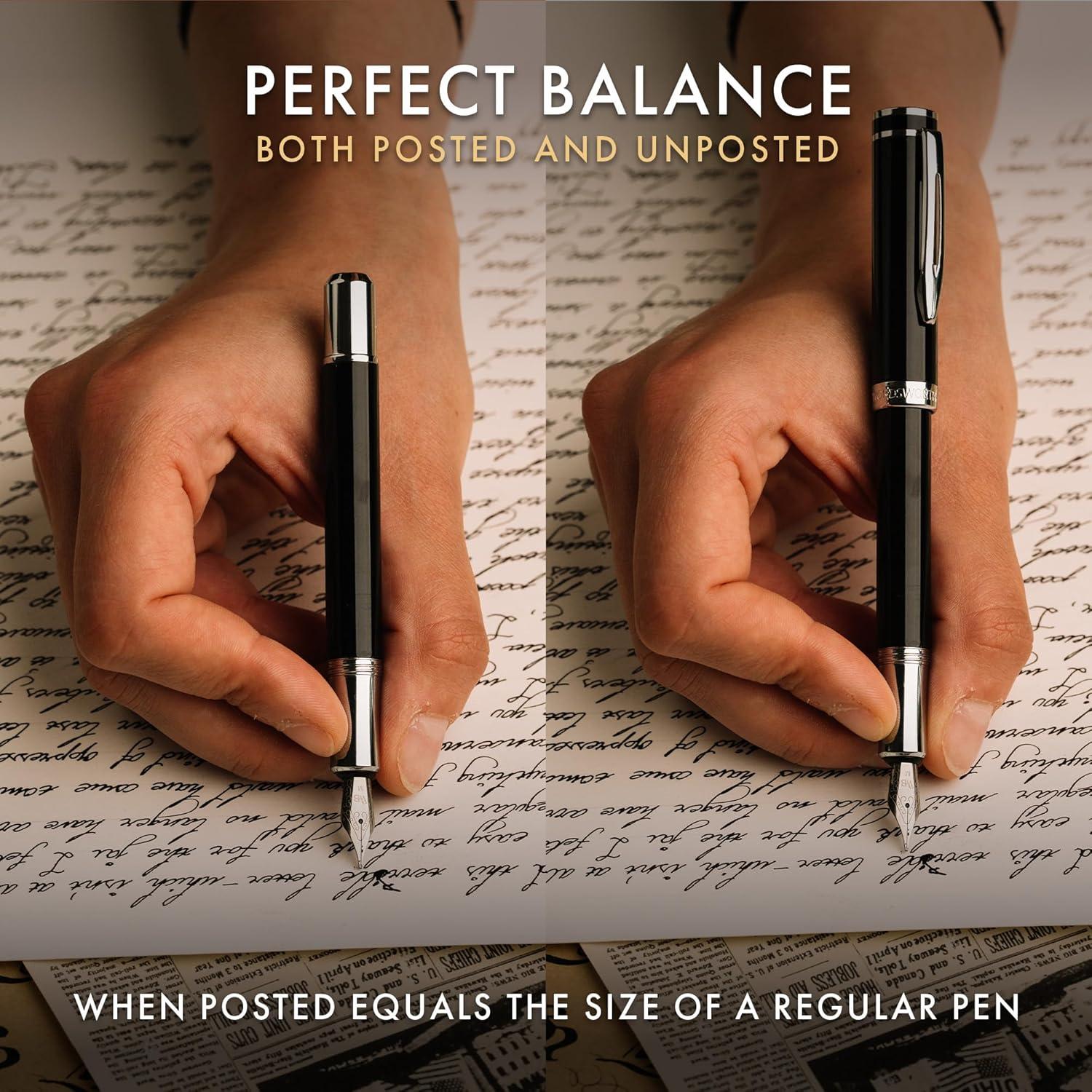 Pluma Fuente Wordsworth y Black Mini EDC Cromo Negro 0.7mm