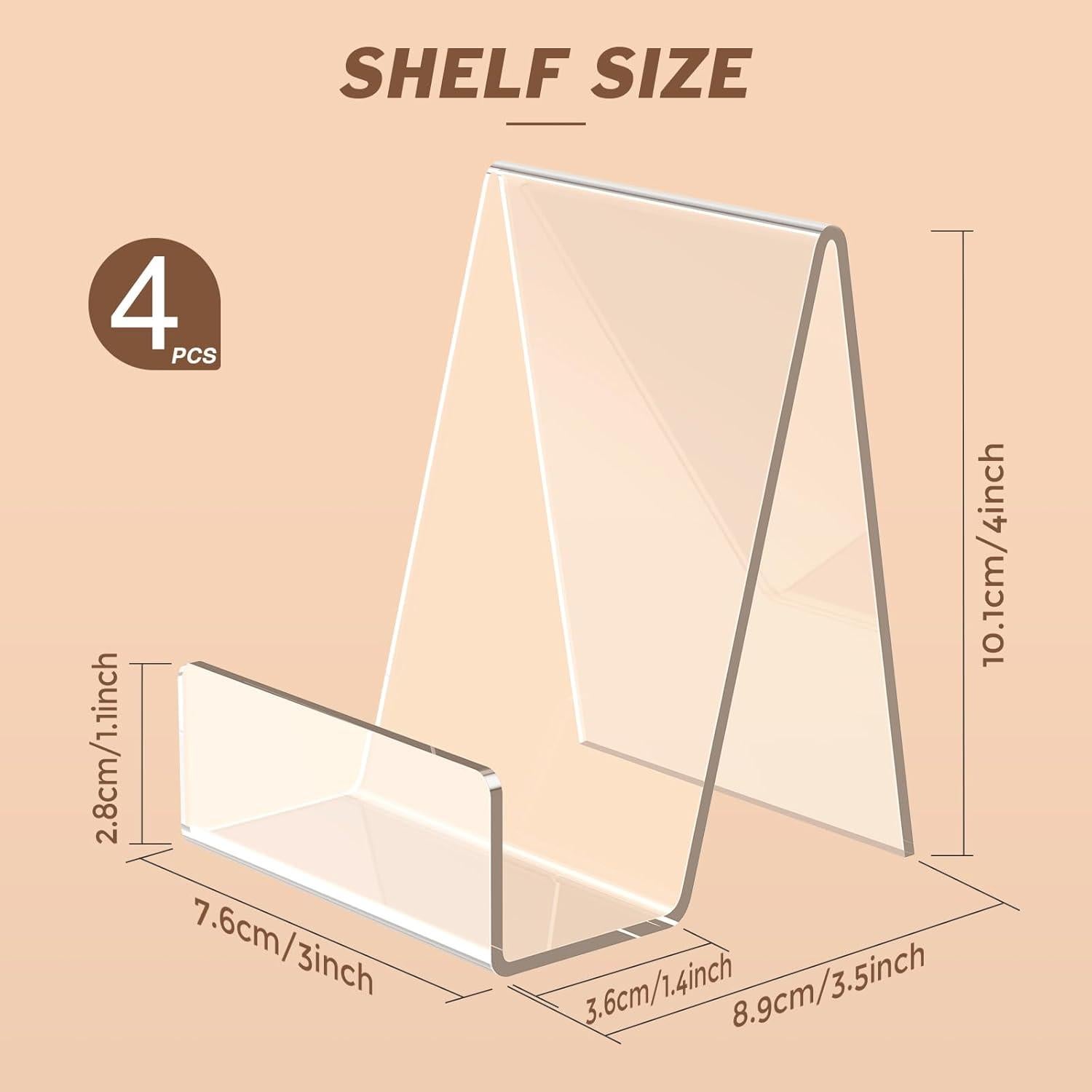Paquete de 4 Soportes de Acrílico Suneerplay para Libros y Postales