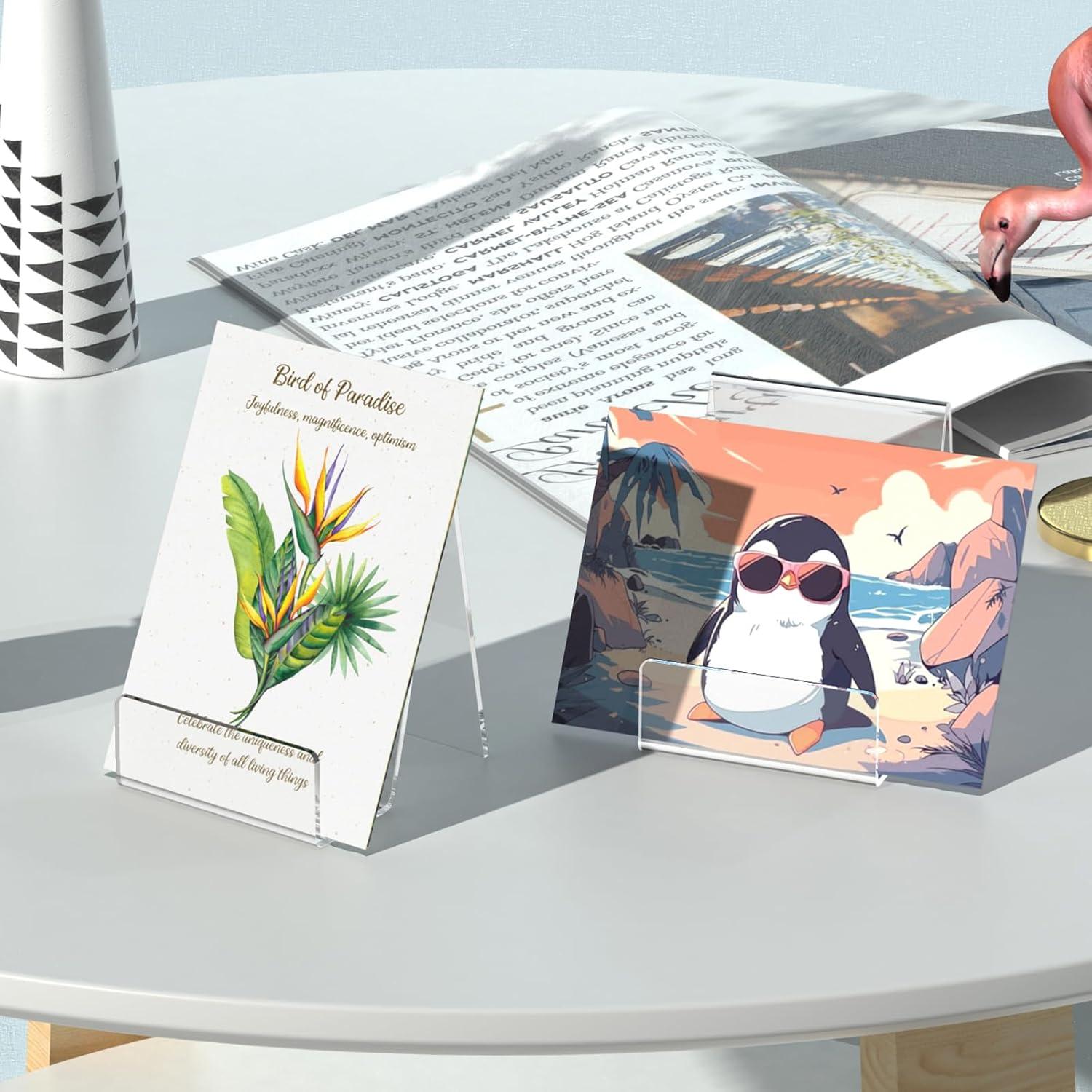 Paquete de 4 Soportes de Acrílico Suneerplay para Libros y Postales