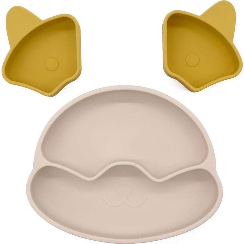 Plato Dividido de Silicona DEMVEK con Utensilios y Estuche