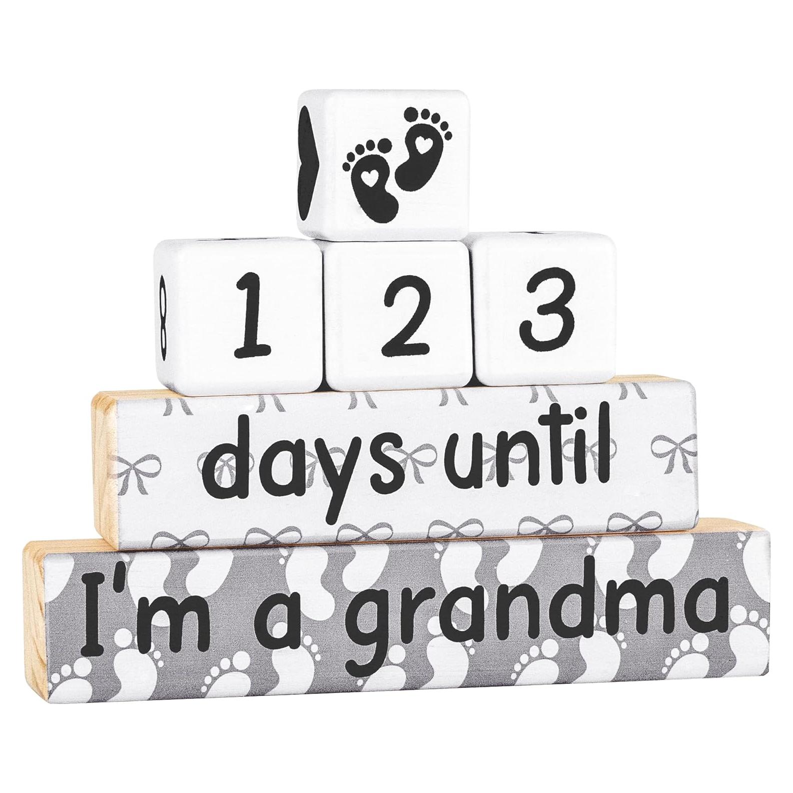 Bloques de Cuenta Regresiva de Embarazo Blinking Stars - Abuela