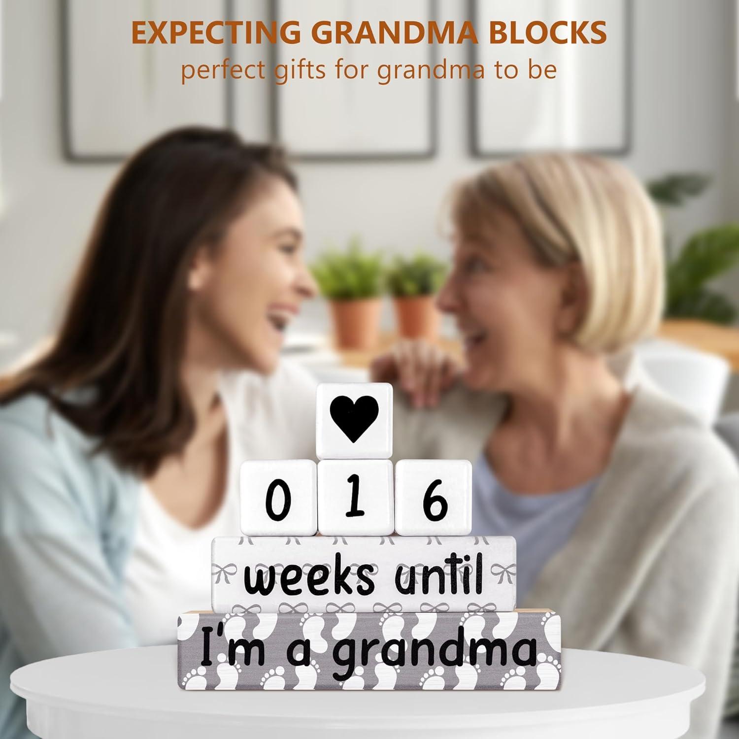 Bloques de Cuenta Regresiva de Embarazo Blinking Stars - Abuela