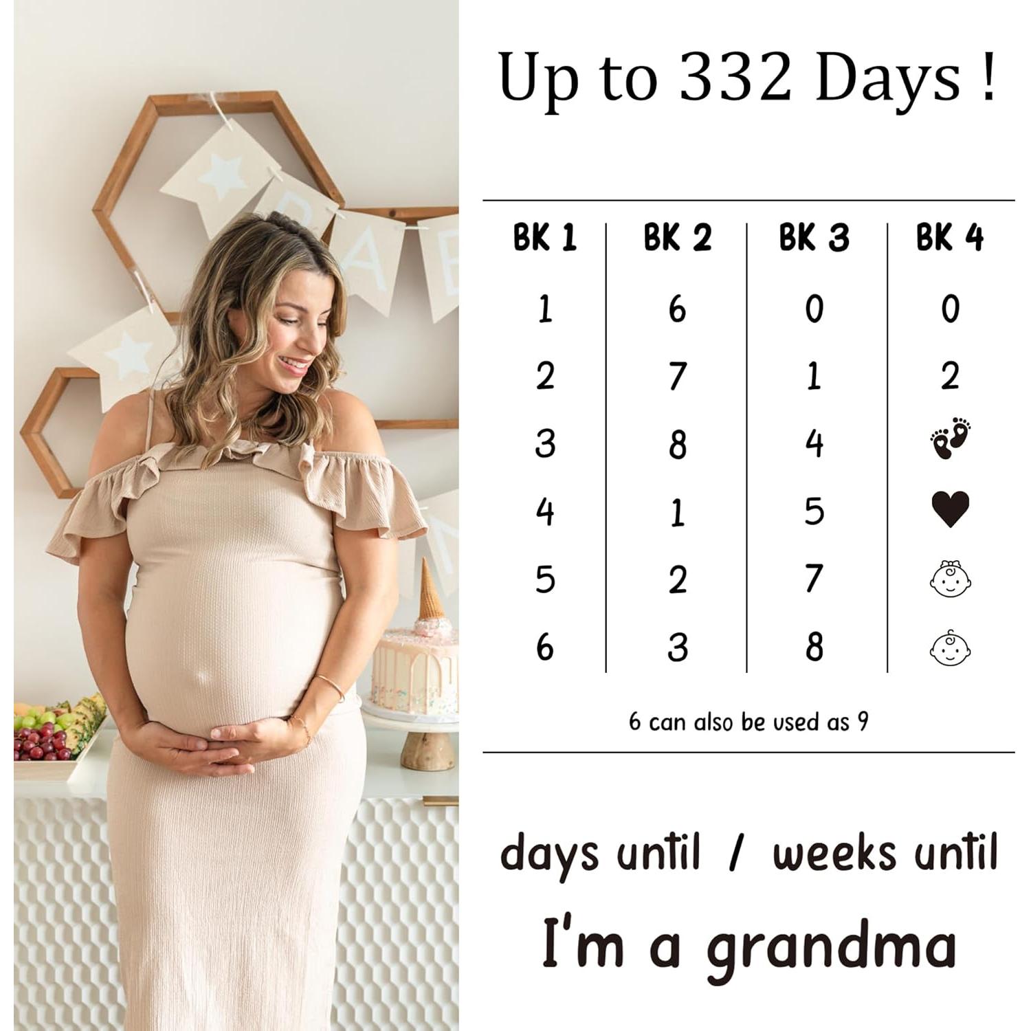 Bloques de Cuenta Regresiva de Embarazo Blinking Stars - Abuela