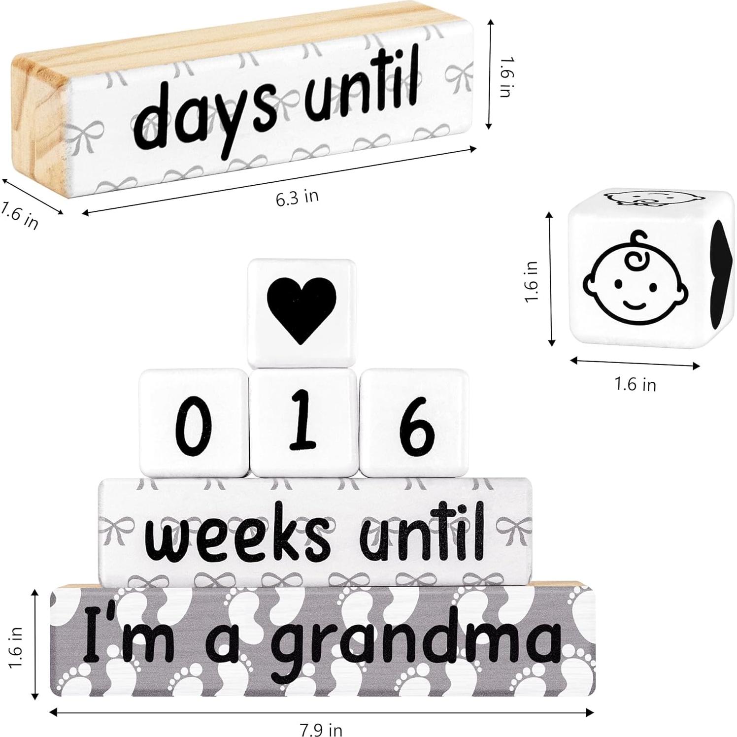 Bloques de Cuenta Regresiva de Embarazo Blinking Stars - Abuela