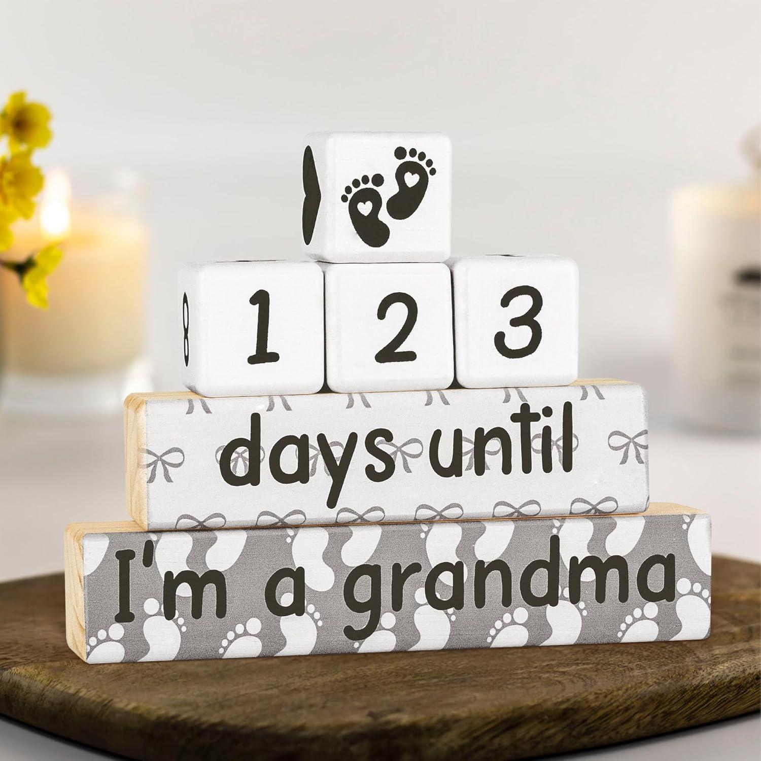 Bloques de Cuenta Regresiva de Embarazo Blinking Stars - Abuela