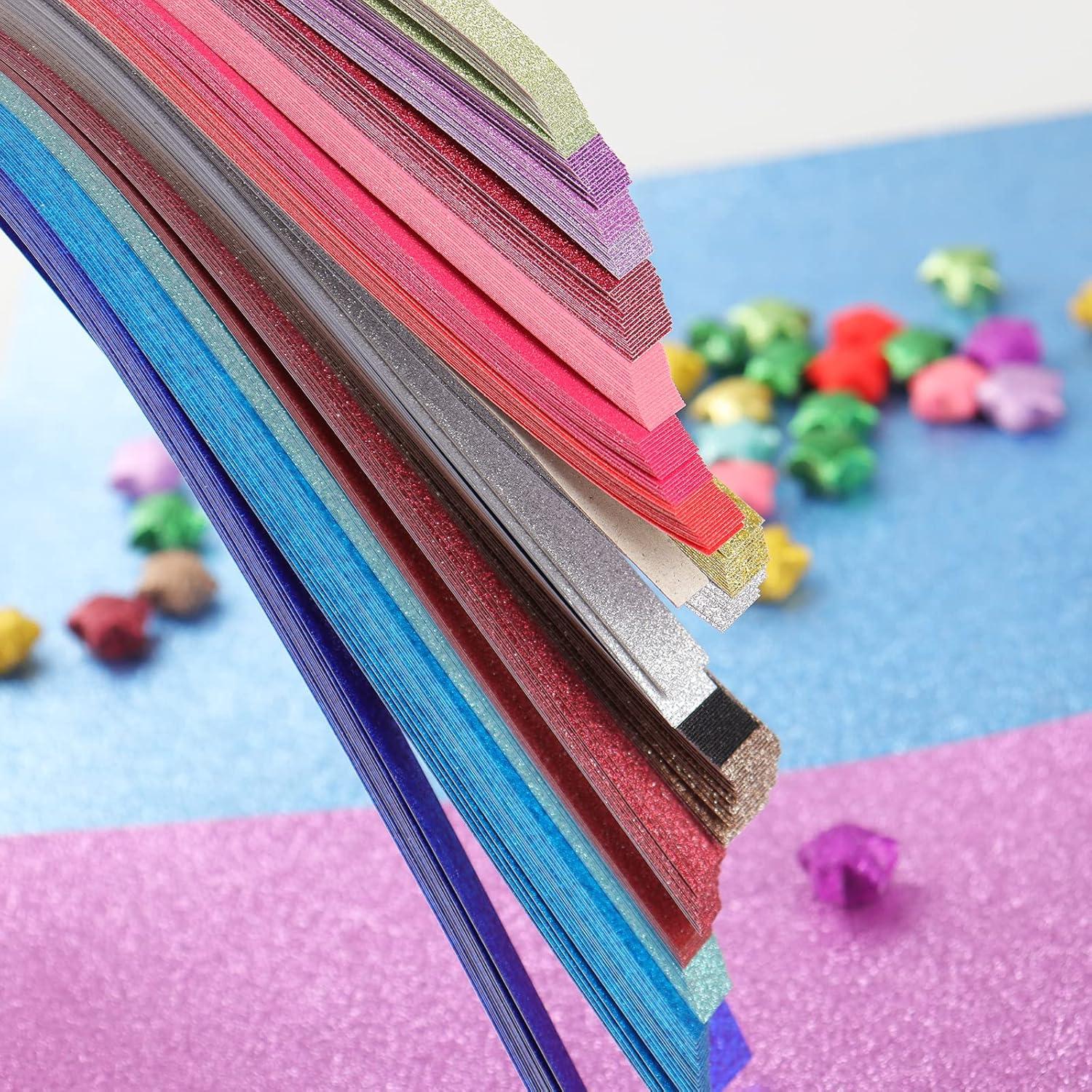 Papel de Origami Brillante JALLYSIA 360 Hojas 18 Colores