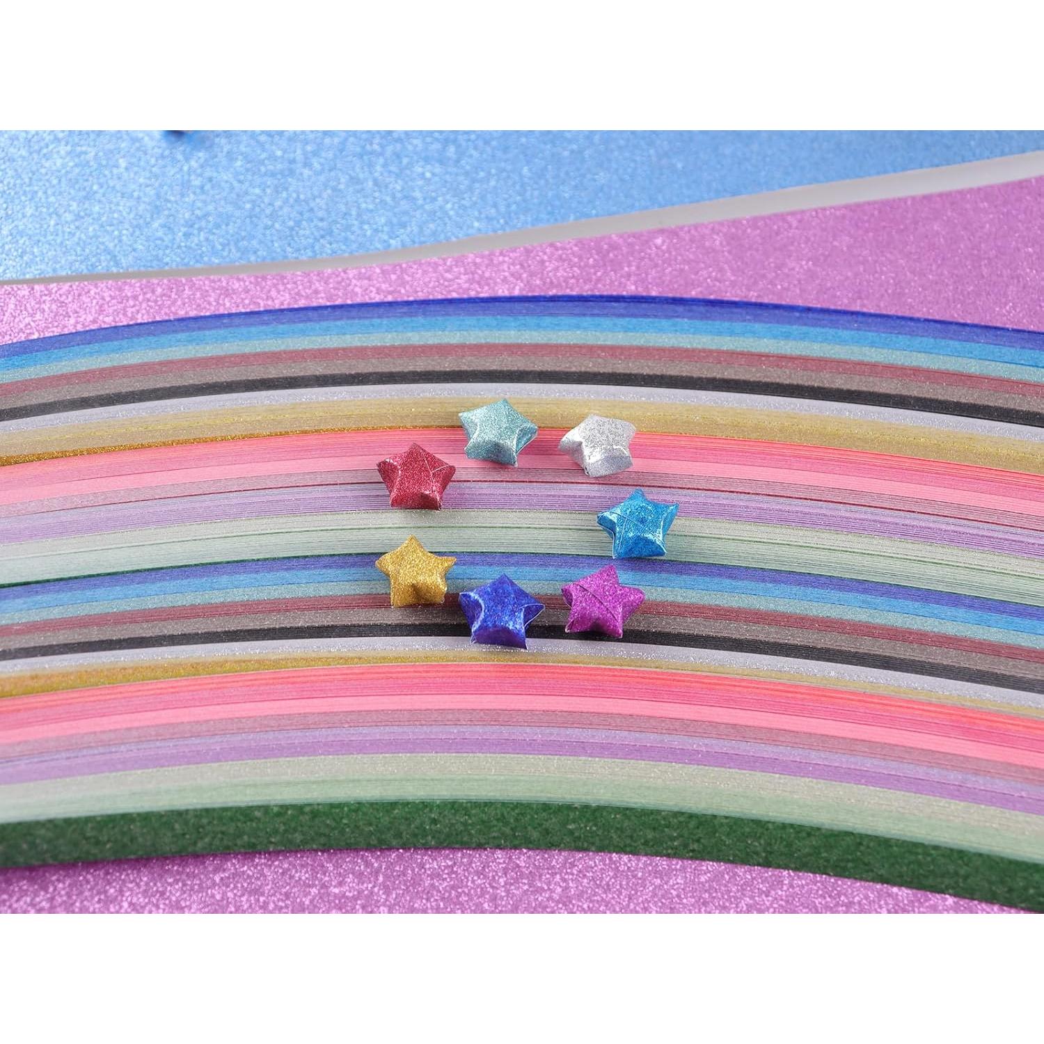 Papel de Origami Brillante JALLYSIA 360 Hojas 18 Colores