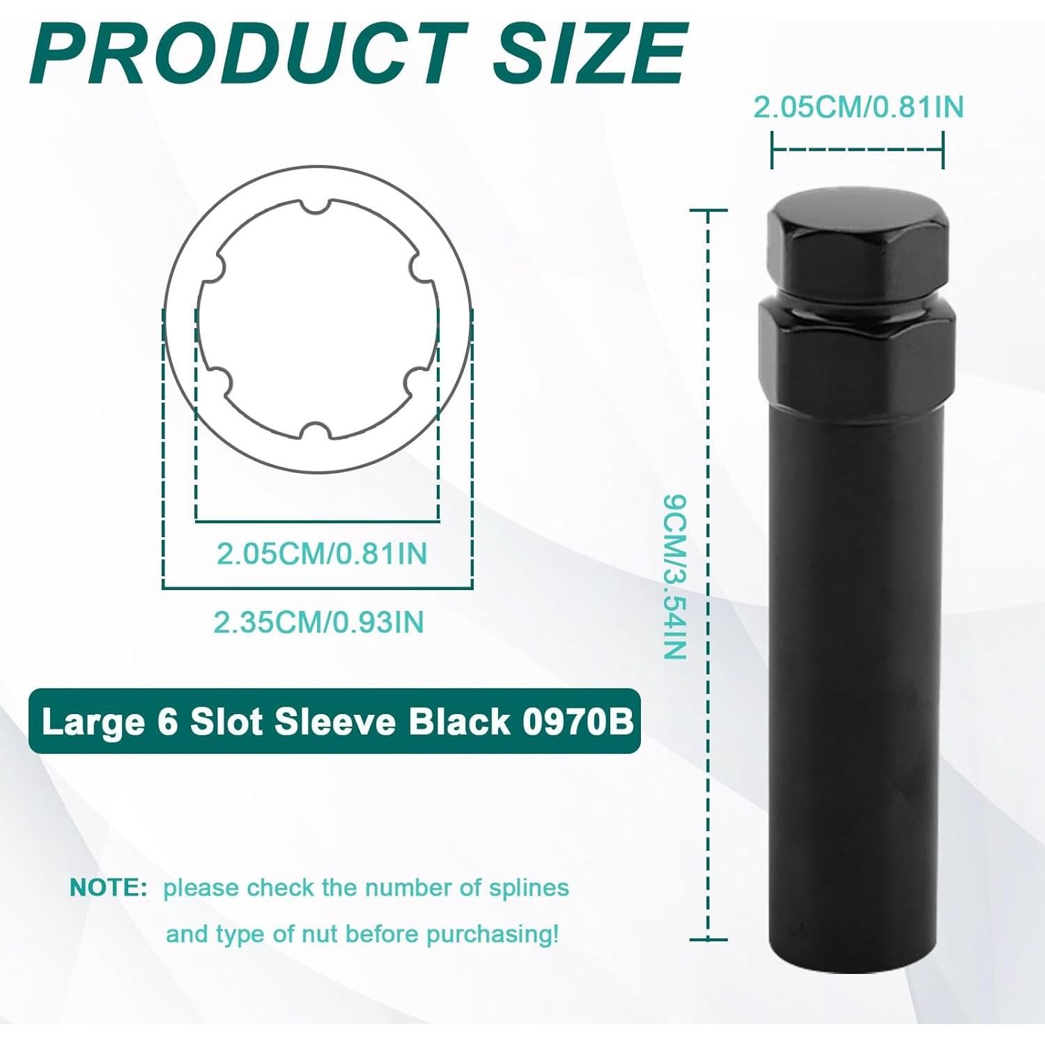 Llave de tuerca de 6 puntas grande vvag 21mm 22mm acero cromado