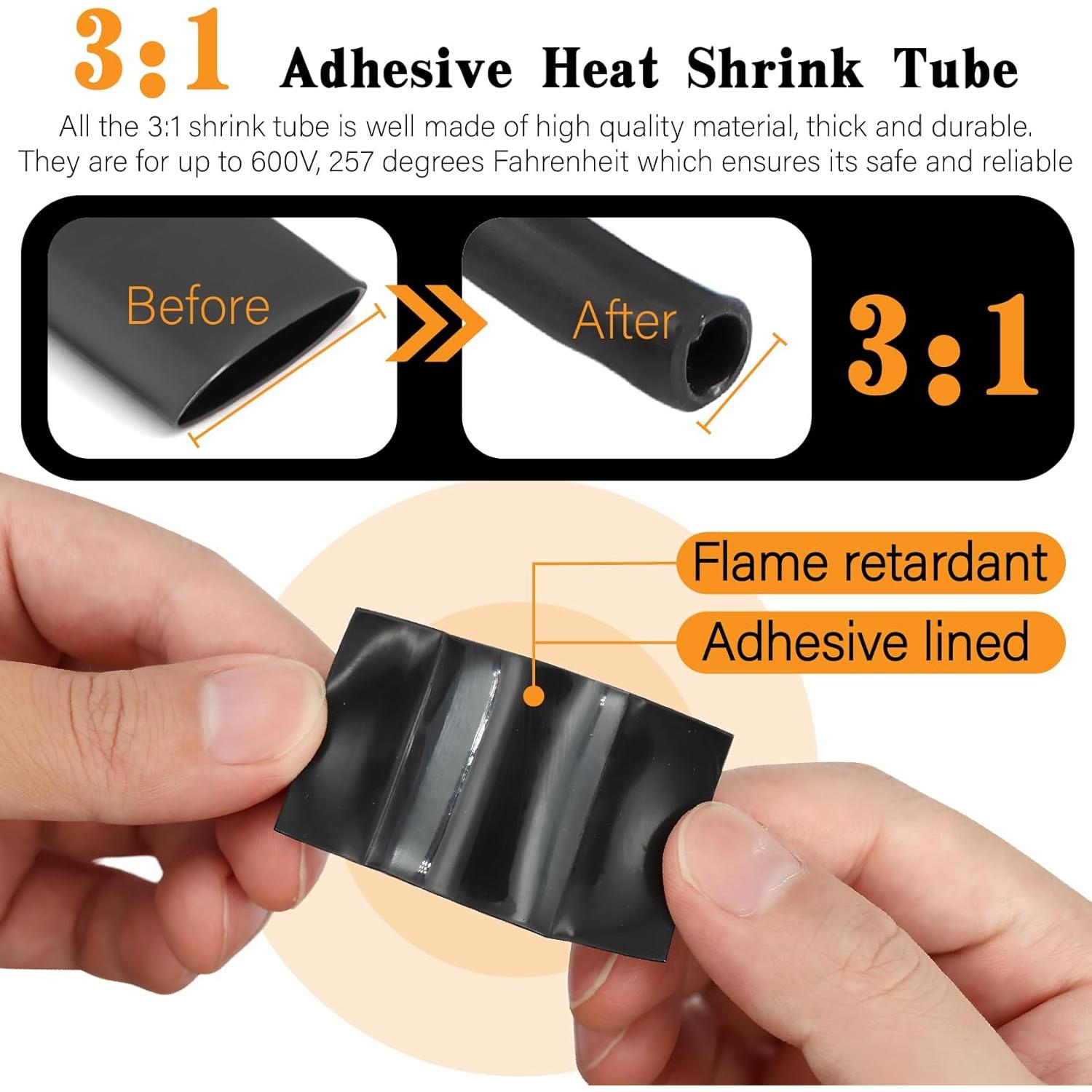 Kit 20 Terminales de Batería 4 AWG Cobre Estañado + Tubo Termocontraíble