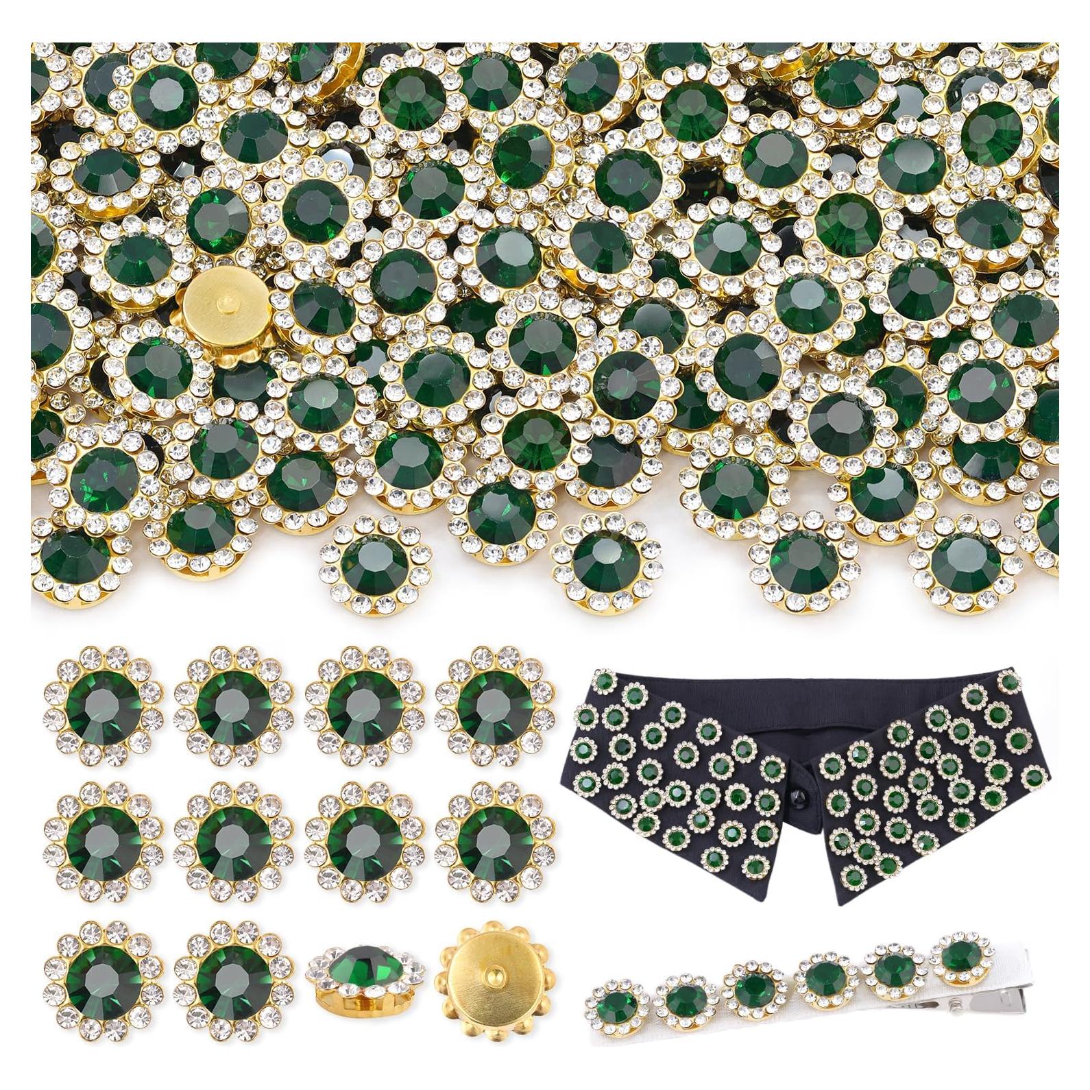 150 Strass de Coser Esmeralda 12mm TINKRSTUFF para Decorar